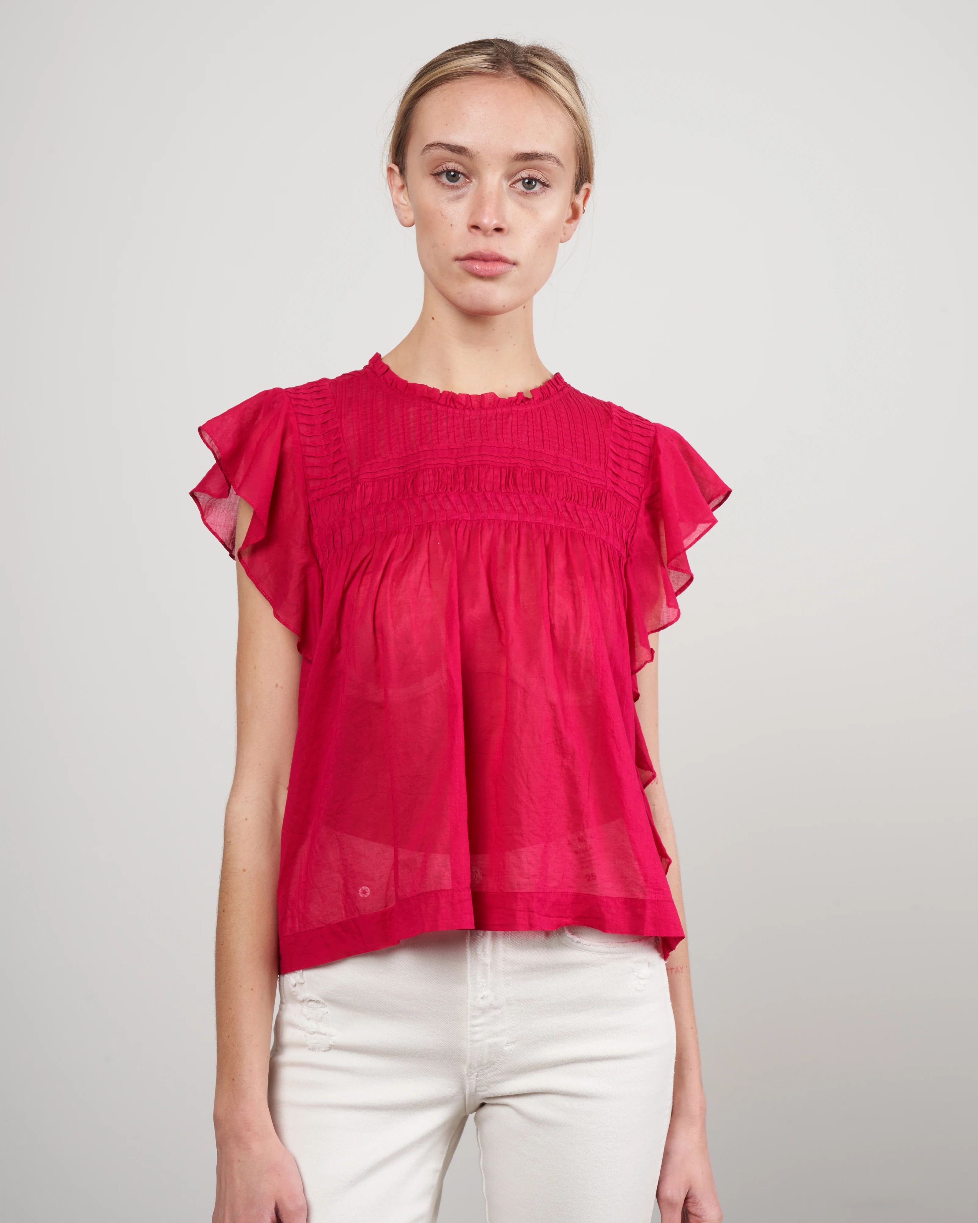 layona top - raspberry