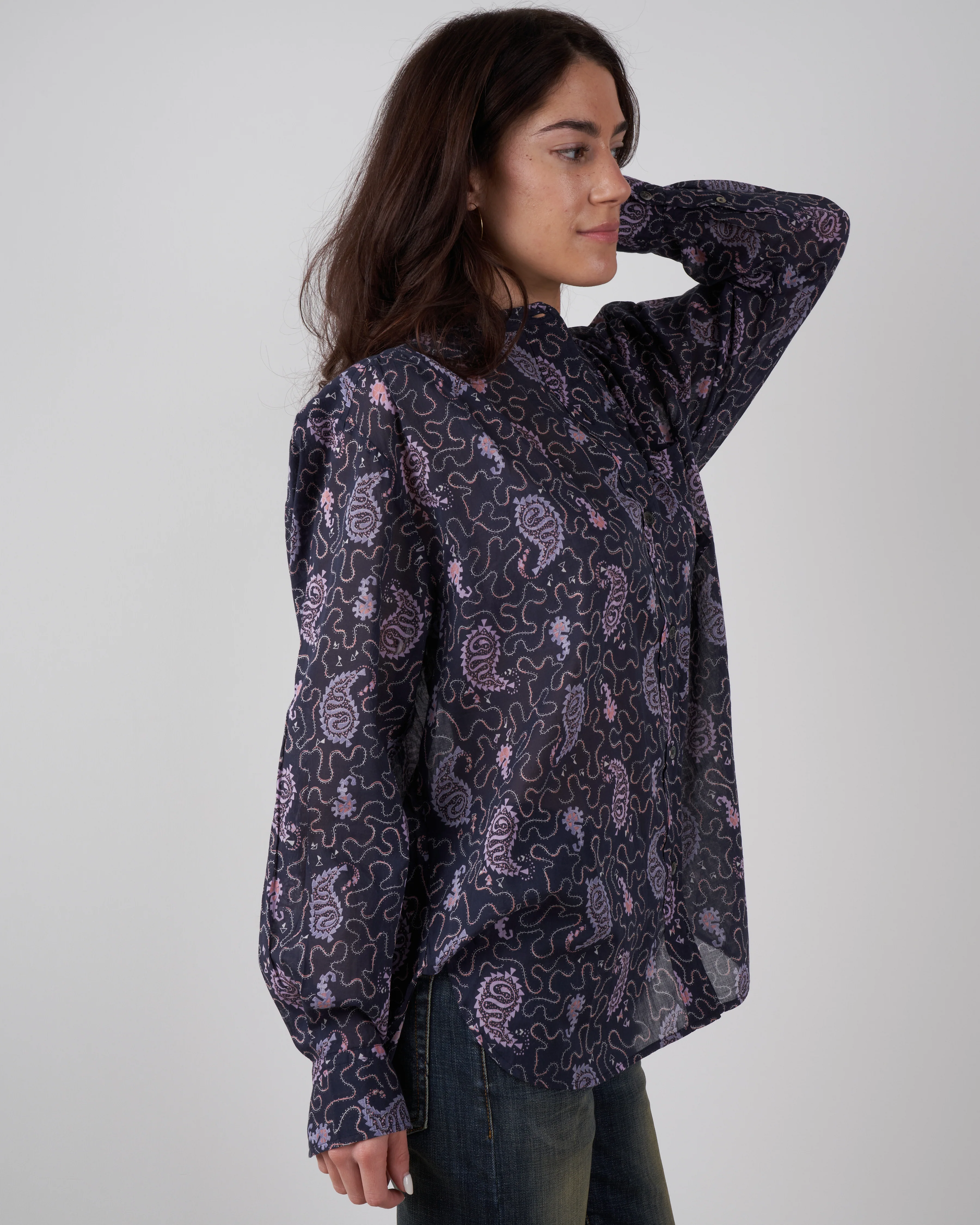 cotton mexika top - faded night - Image 3