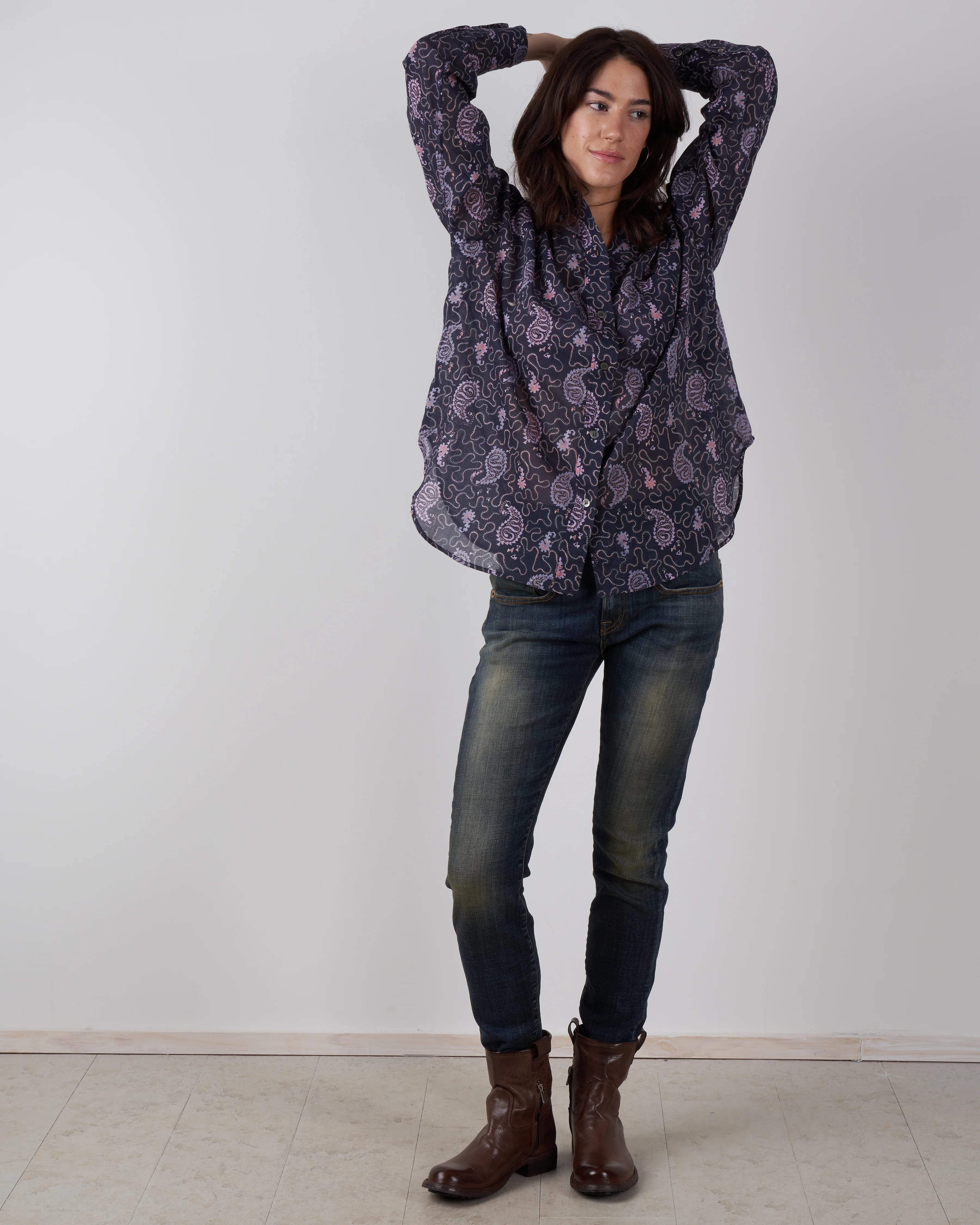 cotton mexika top - faded night - Image 4