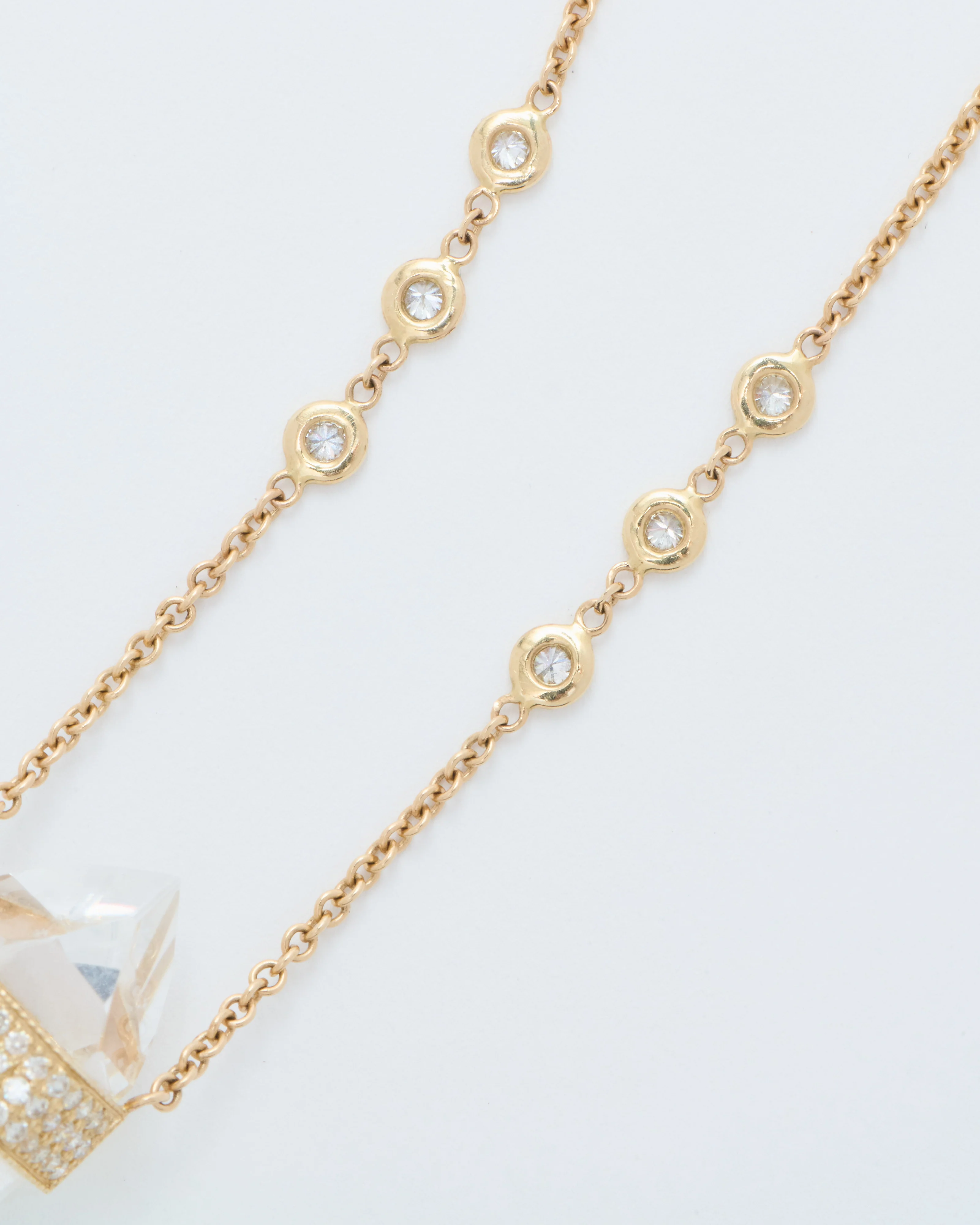 3 row pave opal and quartz crystal necklace - Image 6