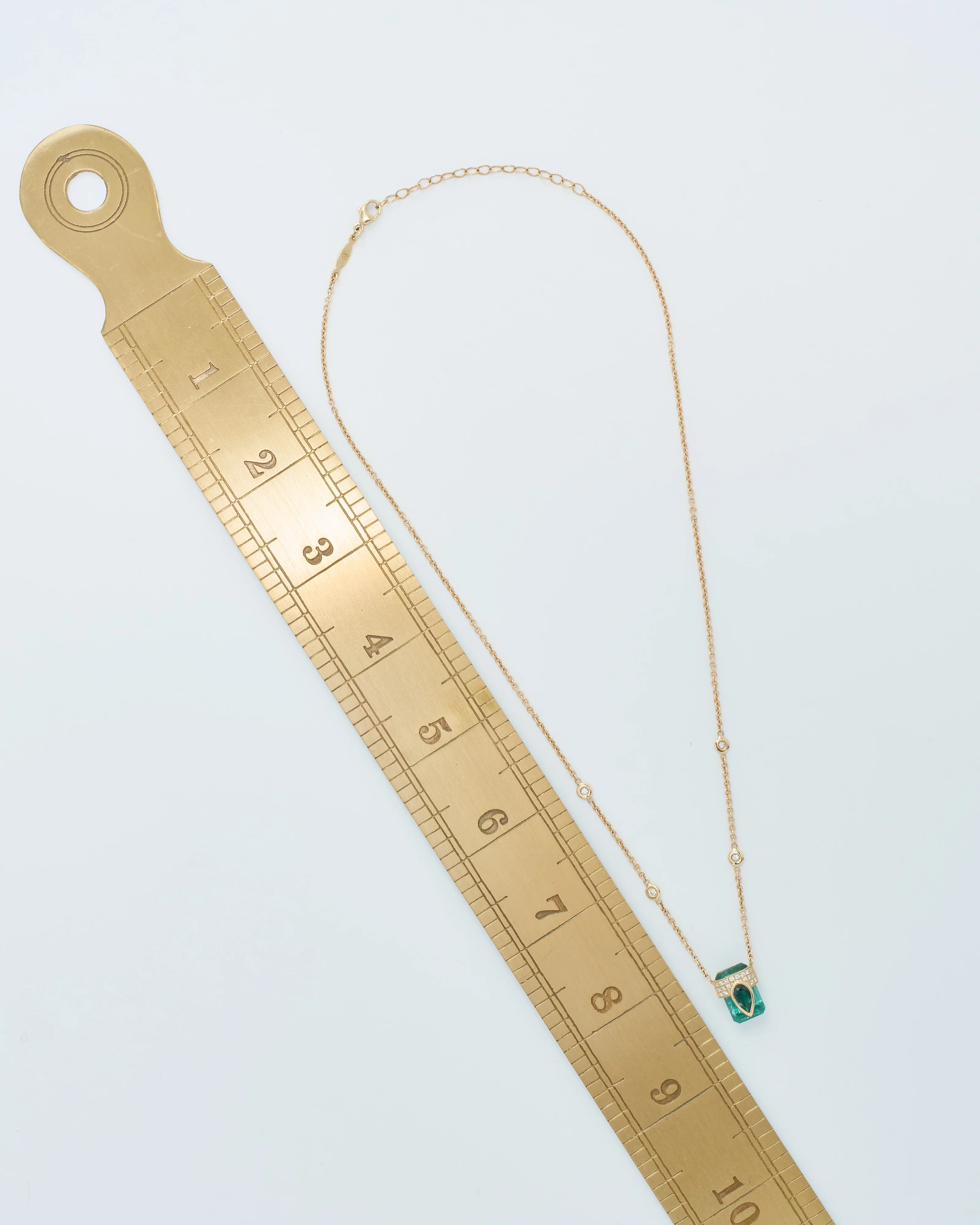 3 row pave tourmaline pendant necklace - Image 11