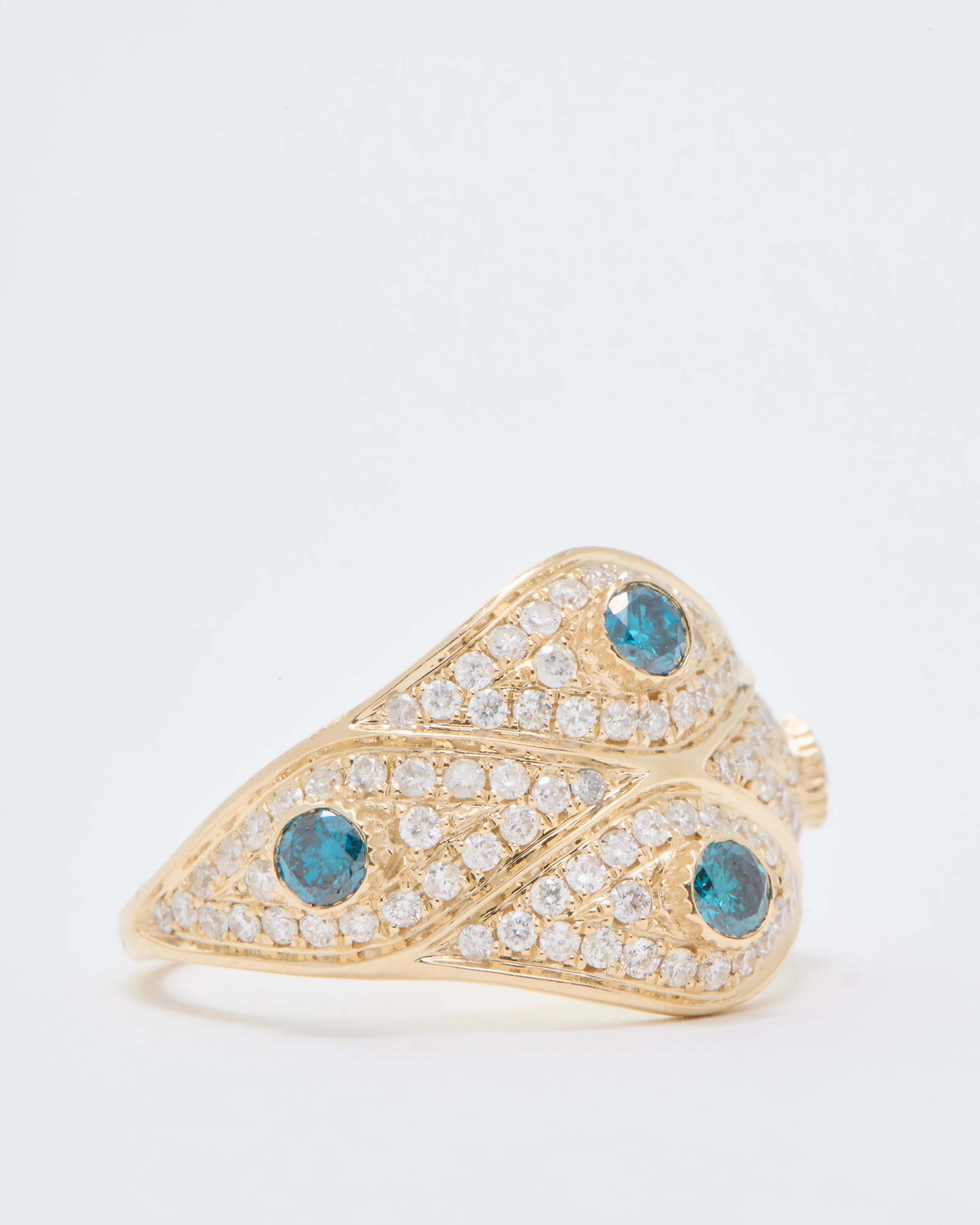 4 blue diamond center pave eye ring - Image 3