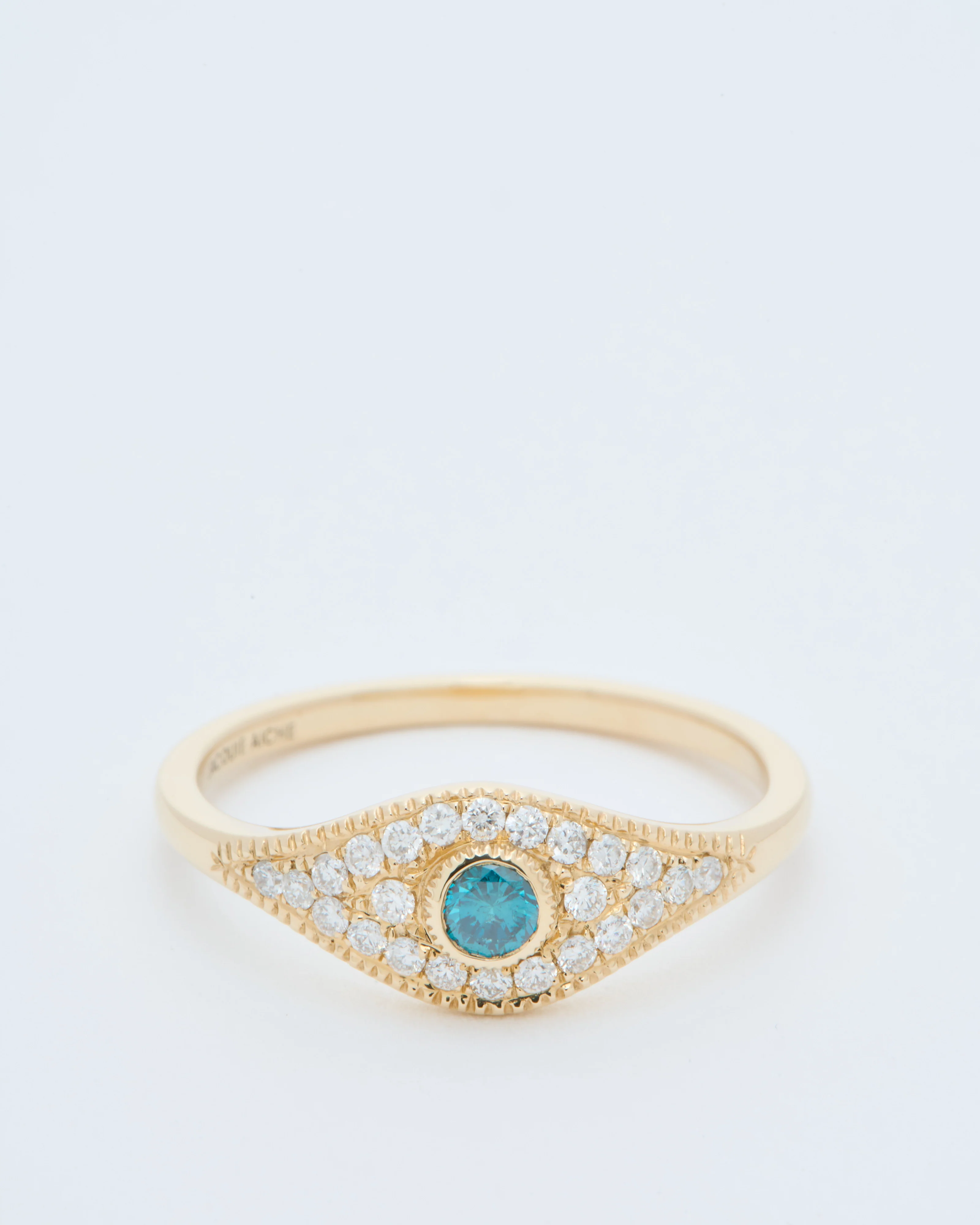 blue diamond center pave eye ring - Image 6