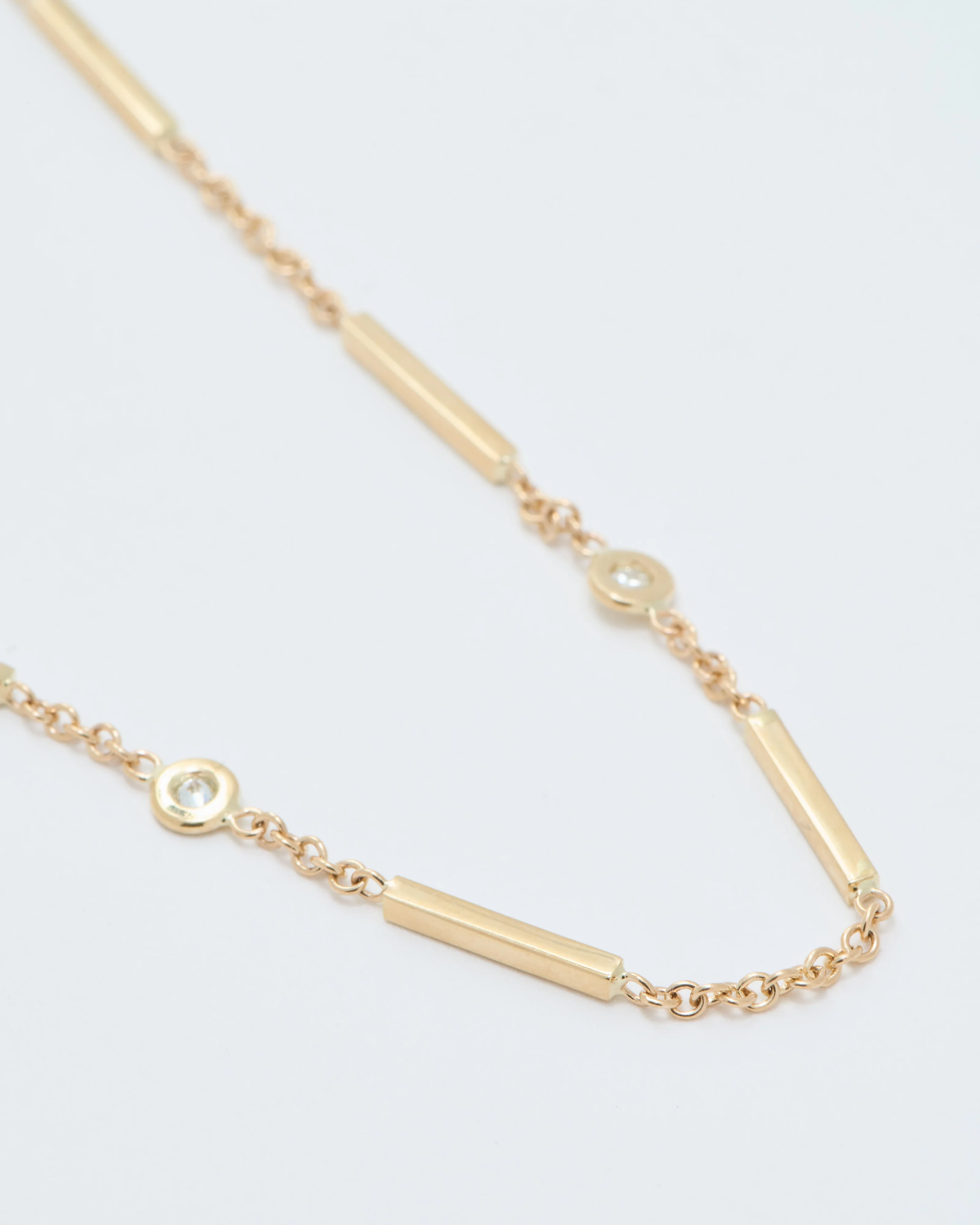 medium pave thunderbird diamond smooth bar necklace - Image 9