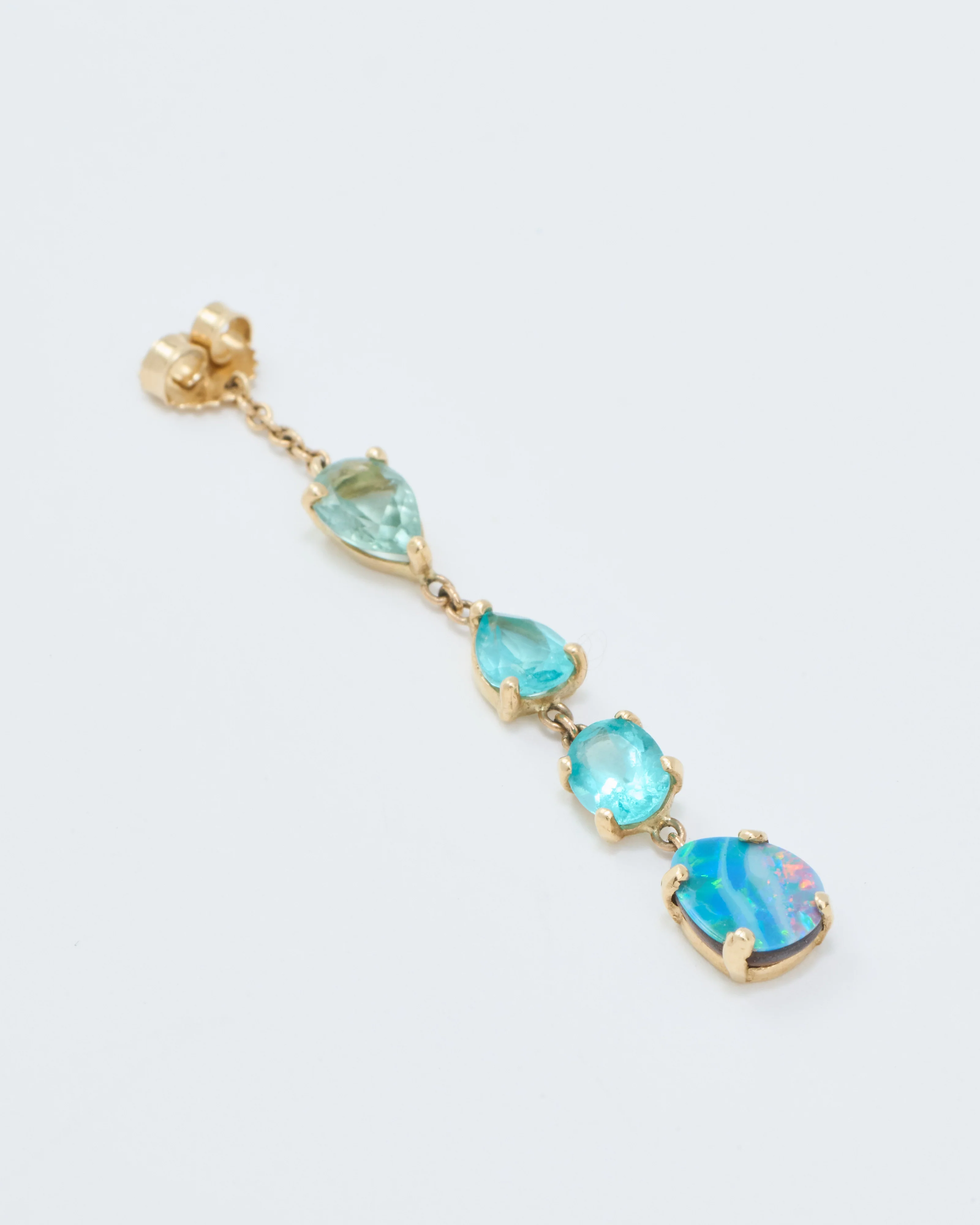 multi shape gemstone earring back - Image 3