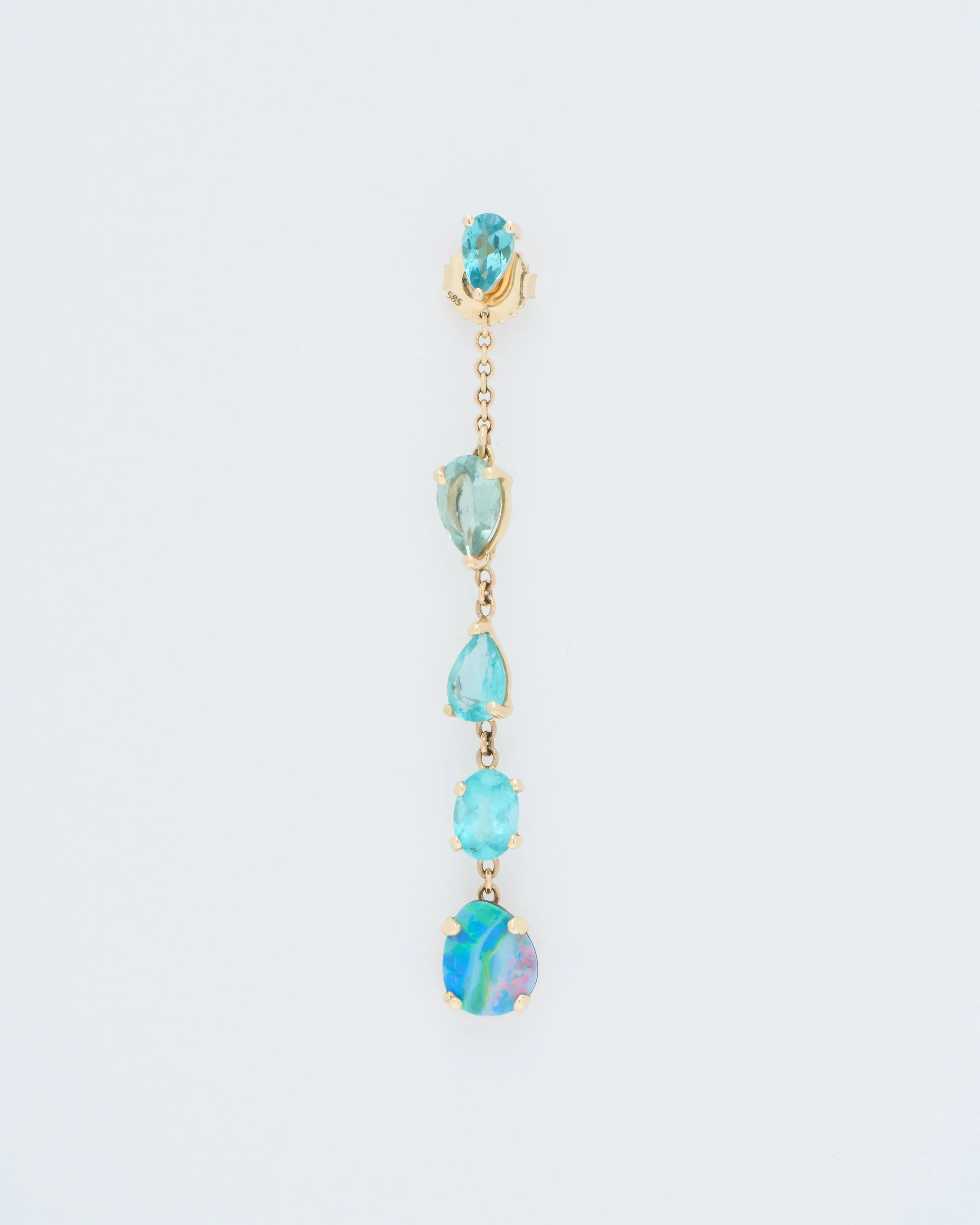 multi shape gemstone earring back - Image 6