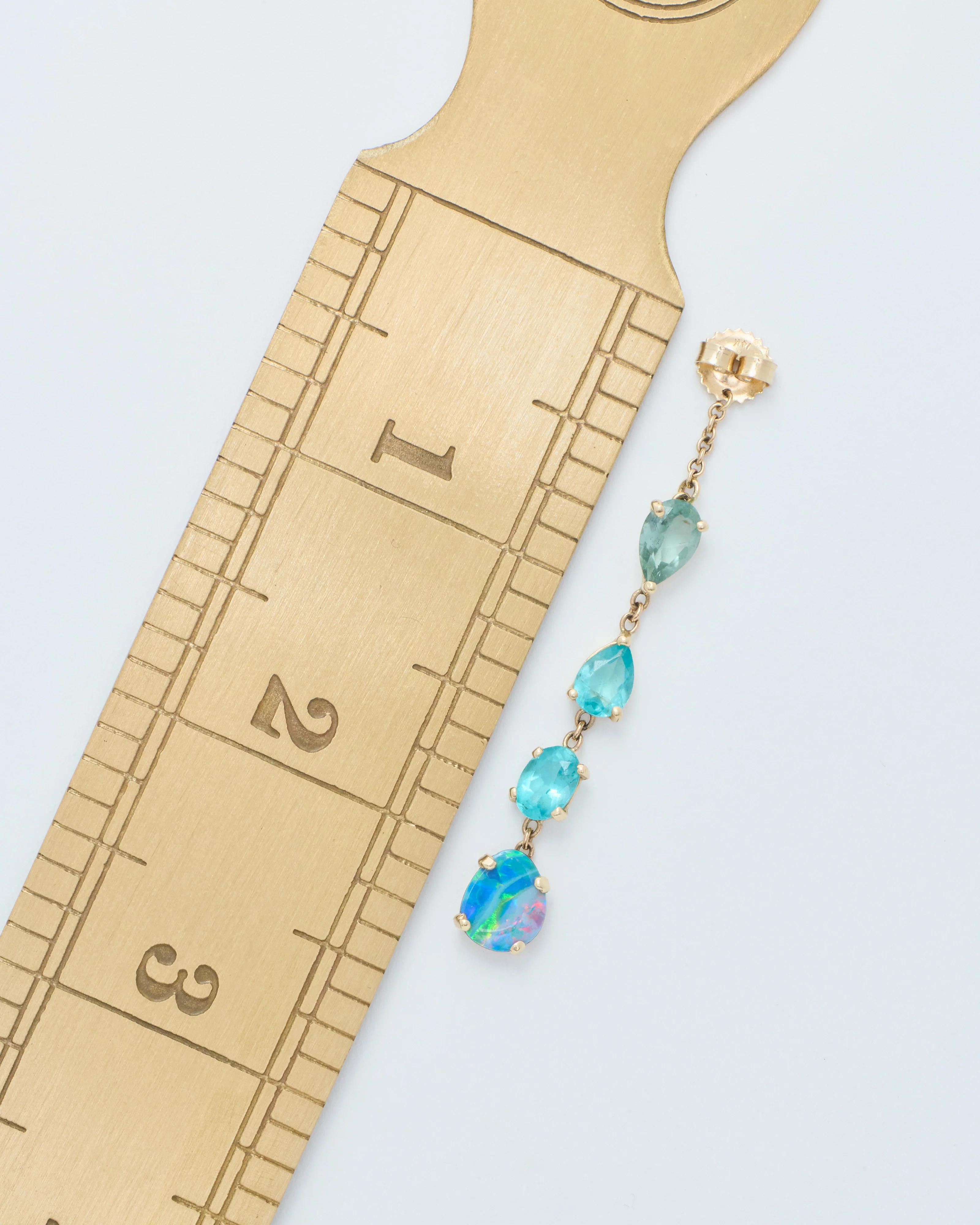 multi shape gemstone earring back - Image 8