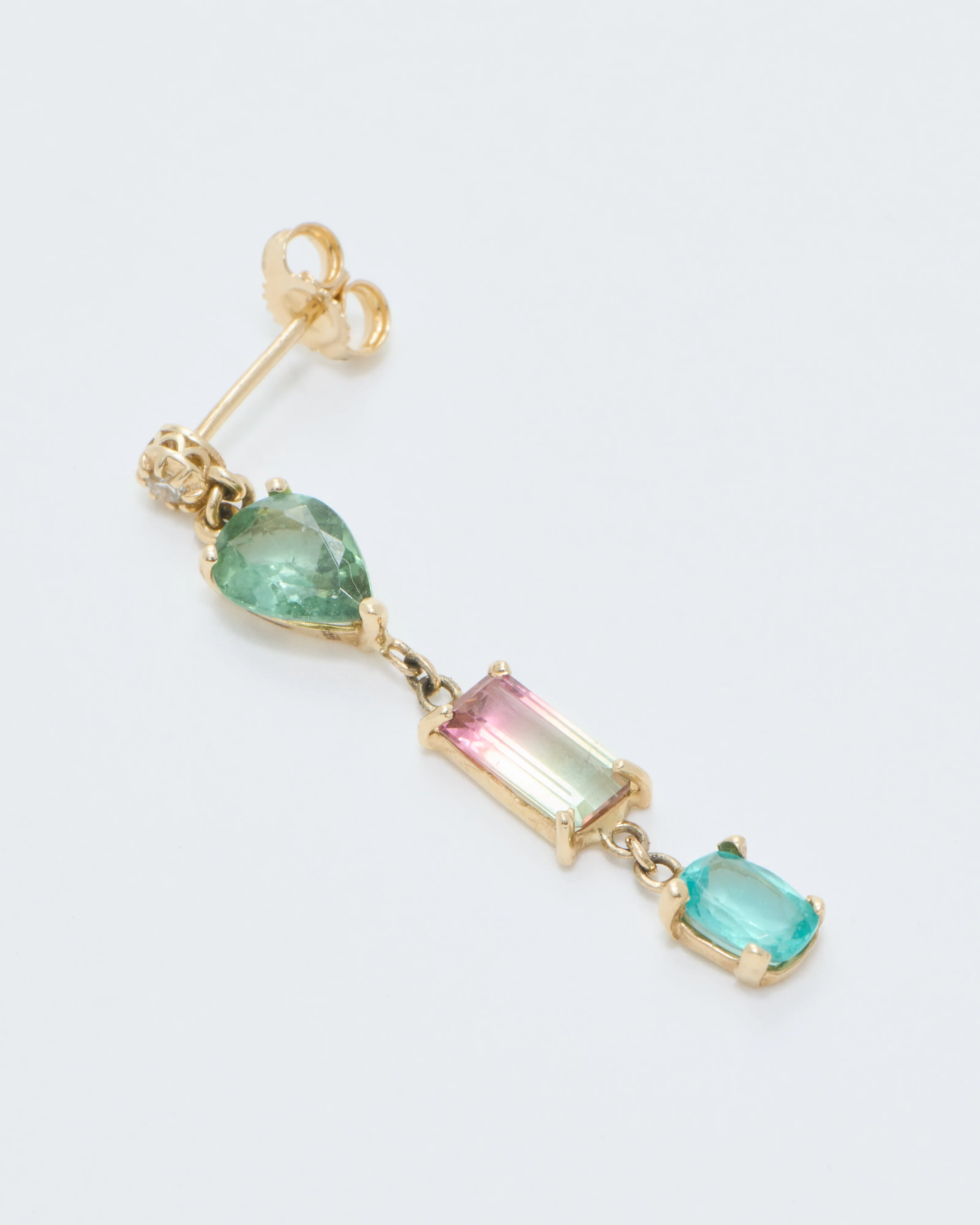 sophia diamond and mini gemstone drop earring - Image 3