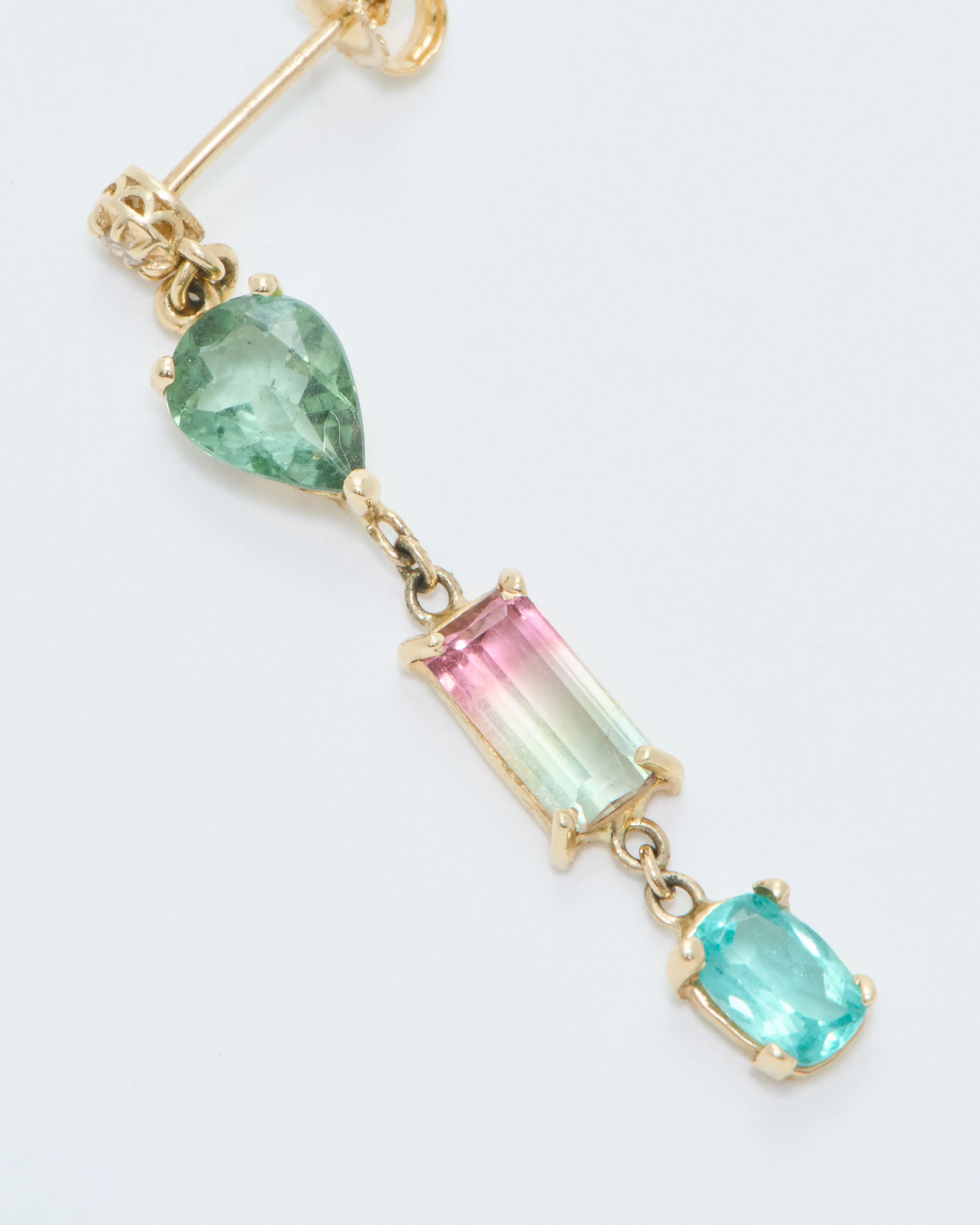 sophia diamond and mini gemstone drop earring - Image 5