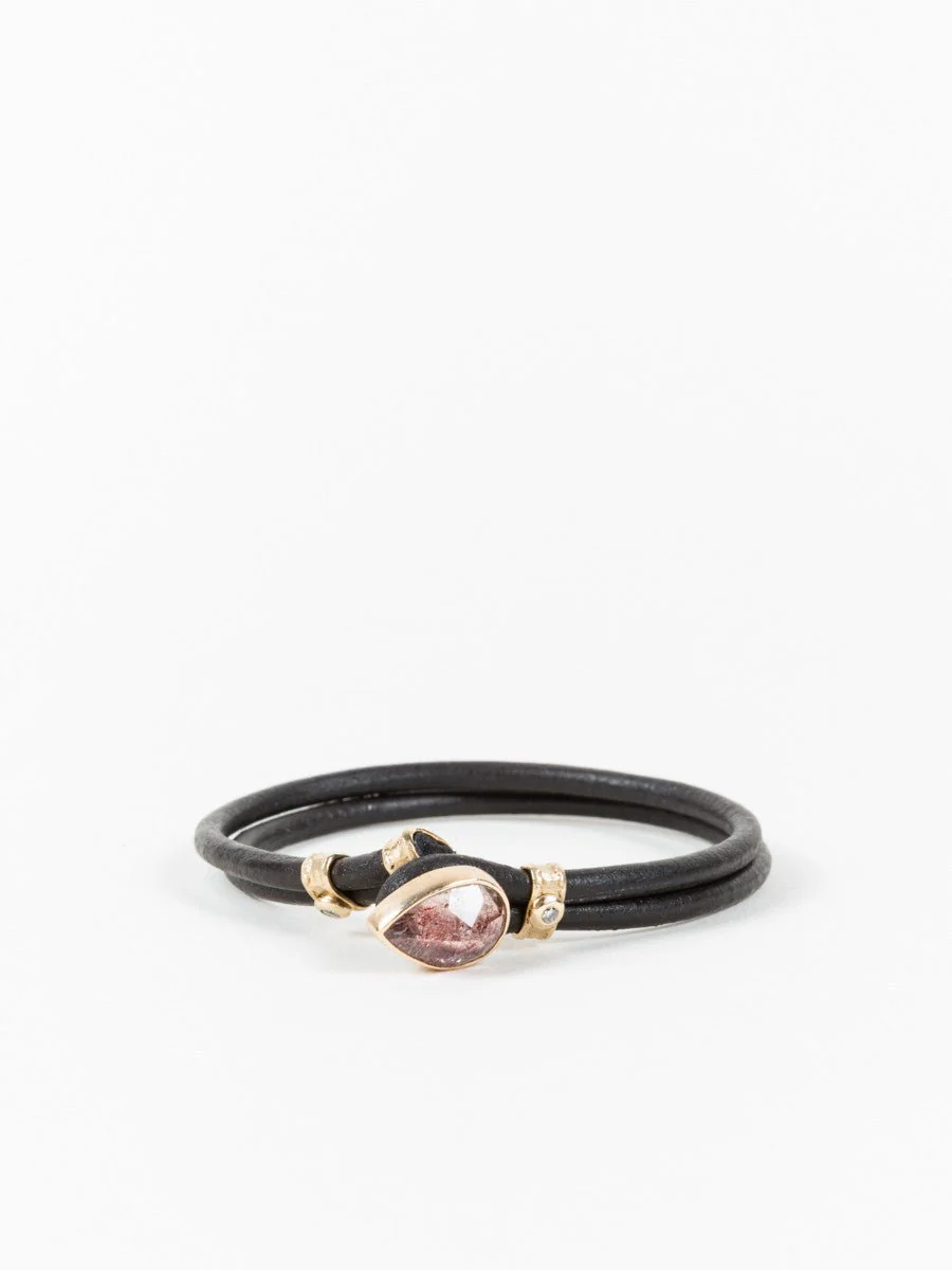 leather bracelet with diamonds - Image 2