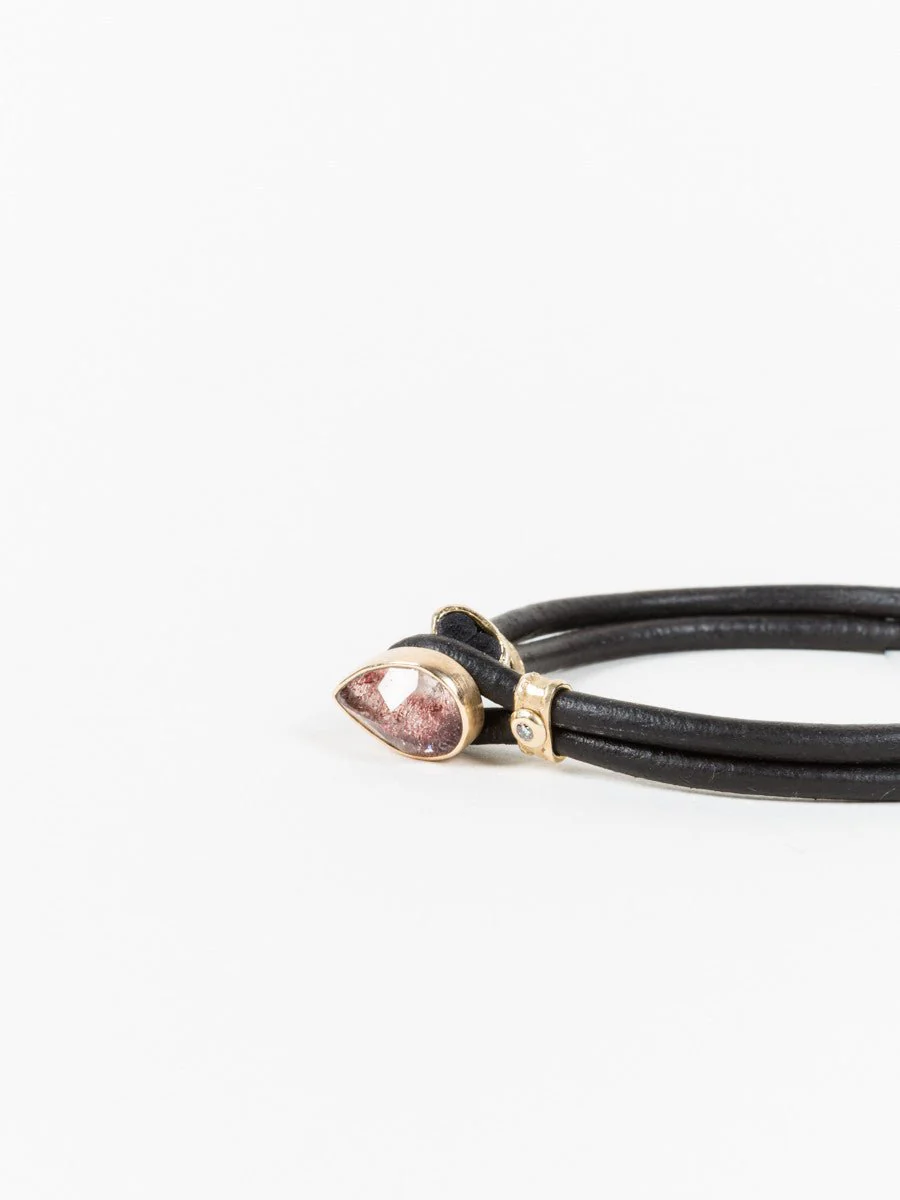 leather bracelet with diamonds - Image 3