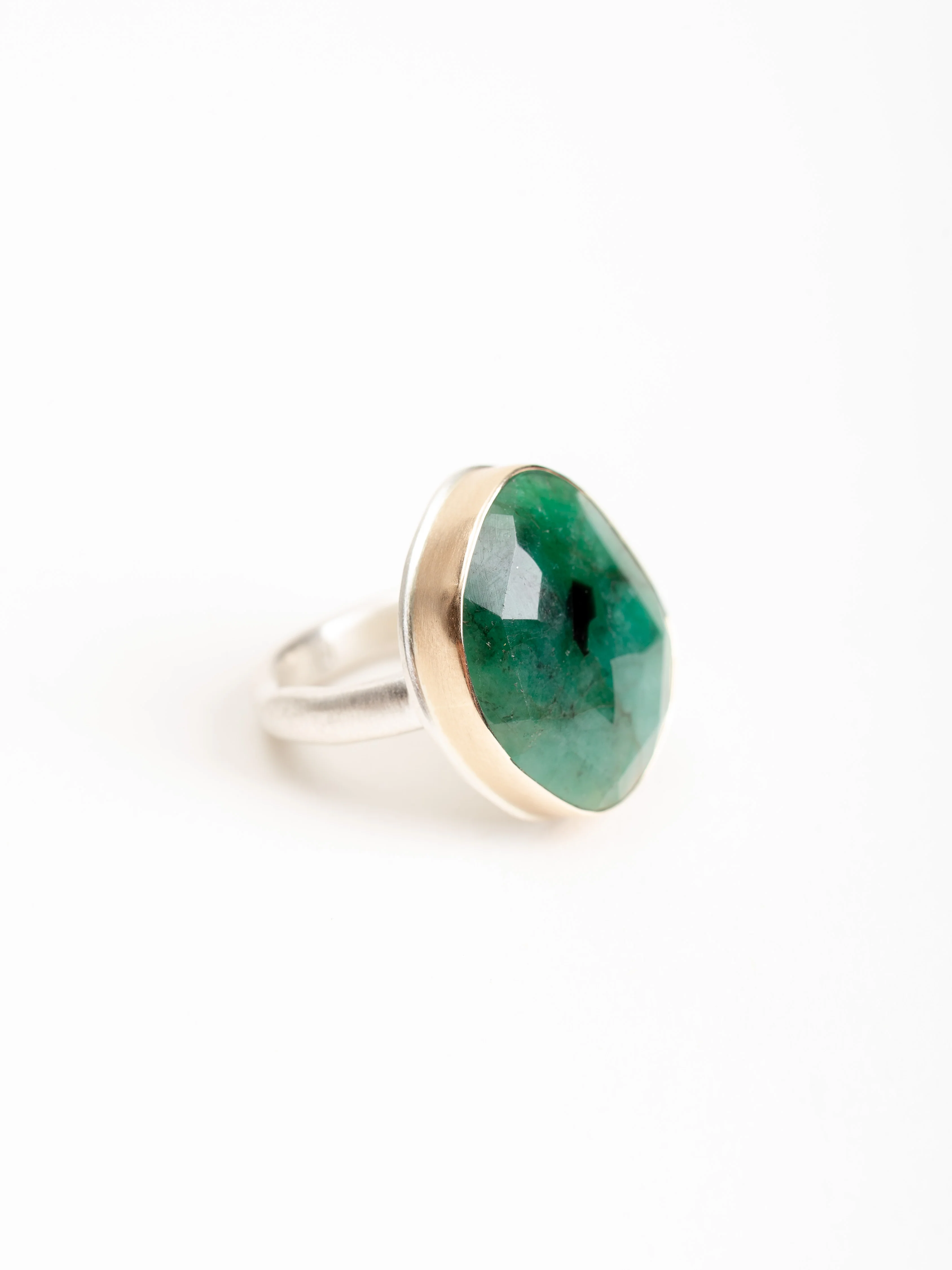 asymmetrical emerald ring - Image 2