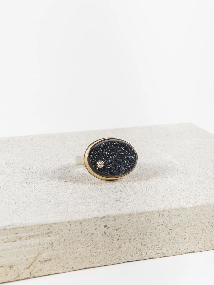 black drusy ring - Image 2