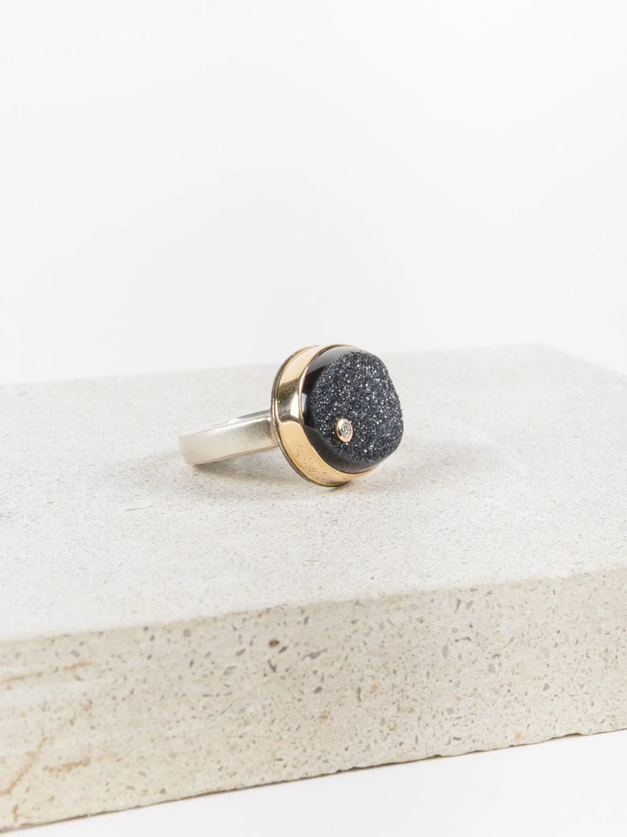 black drusy ring - Image 3