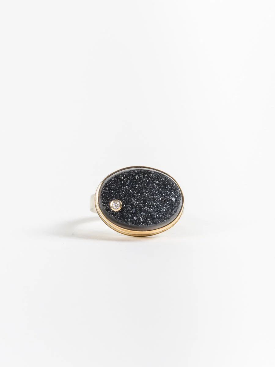 black drusy ring - Image 4