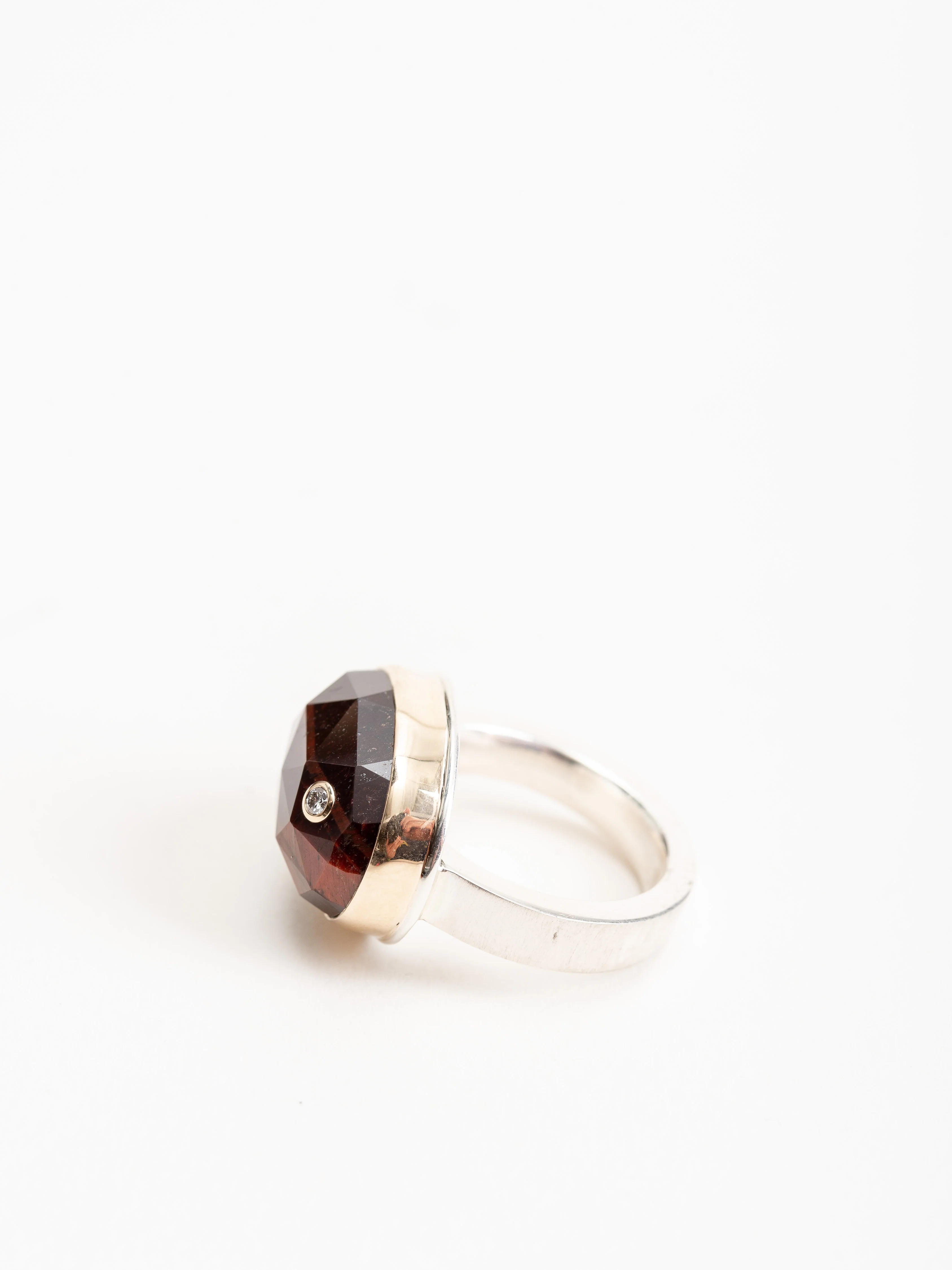 blood tiger's eye & diamond ring - Image 3
