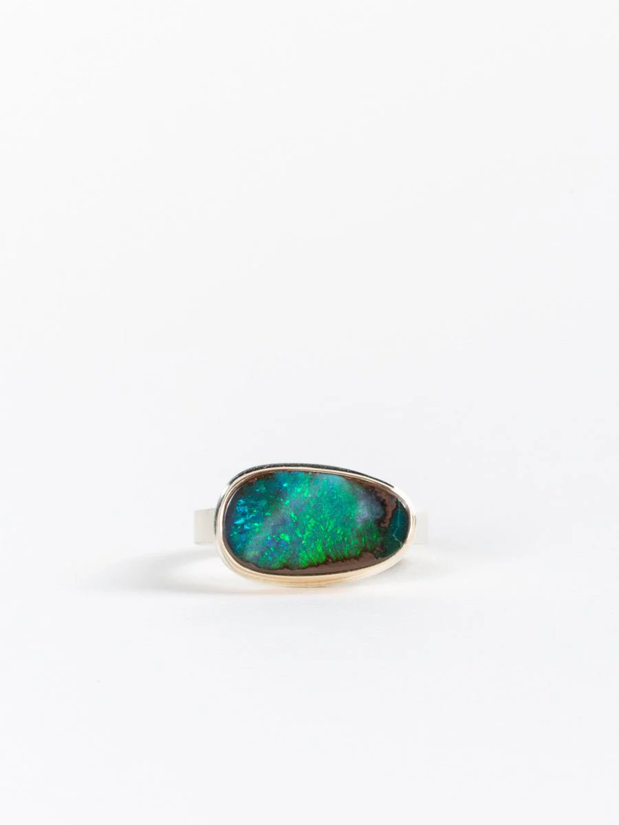 boulder opal ring