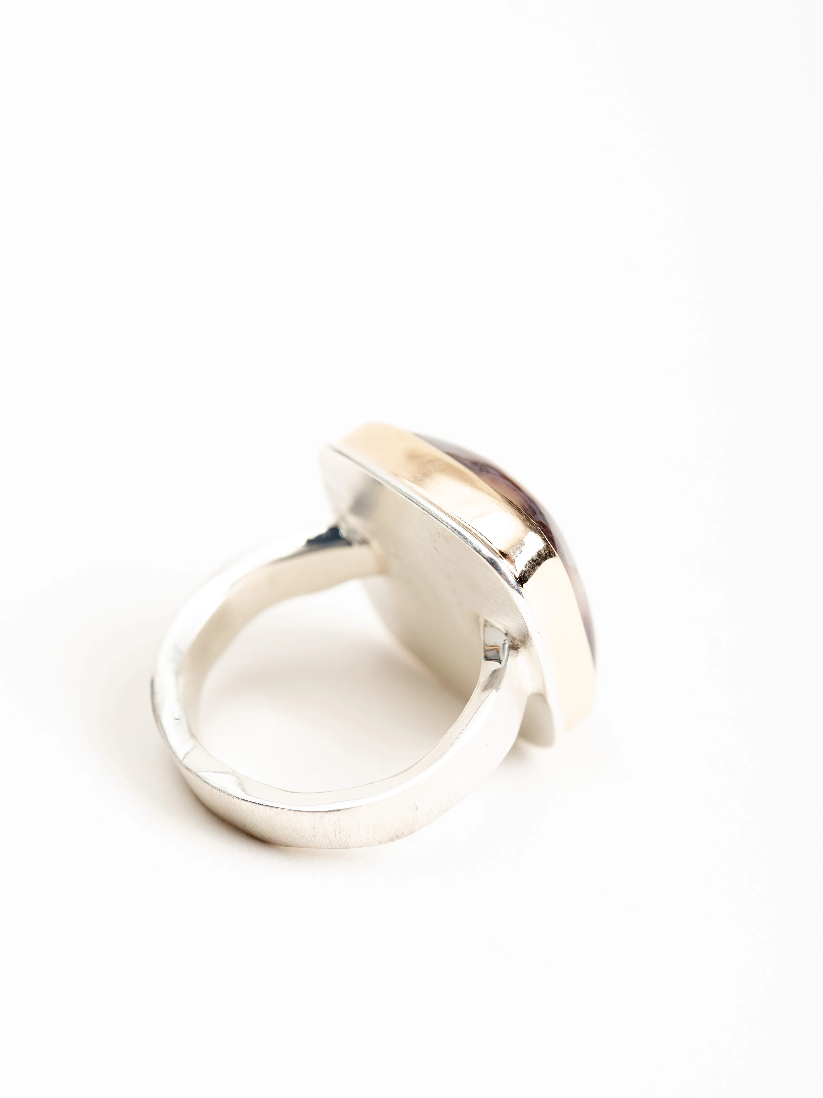 square dark drusy & diamond ring - Image 3