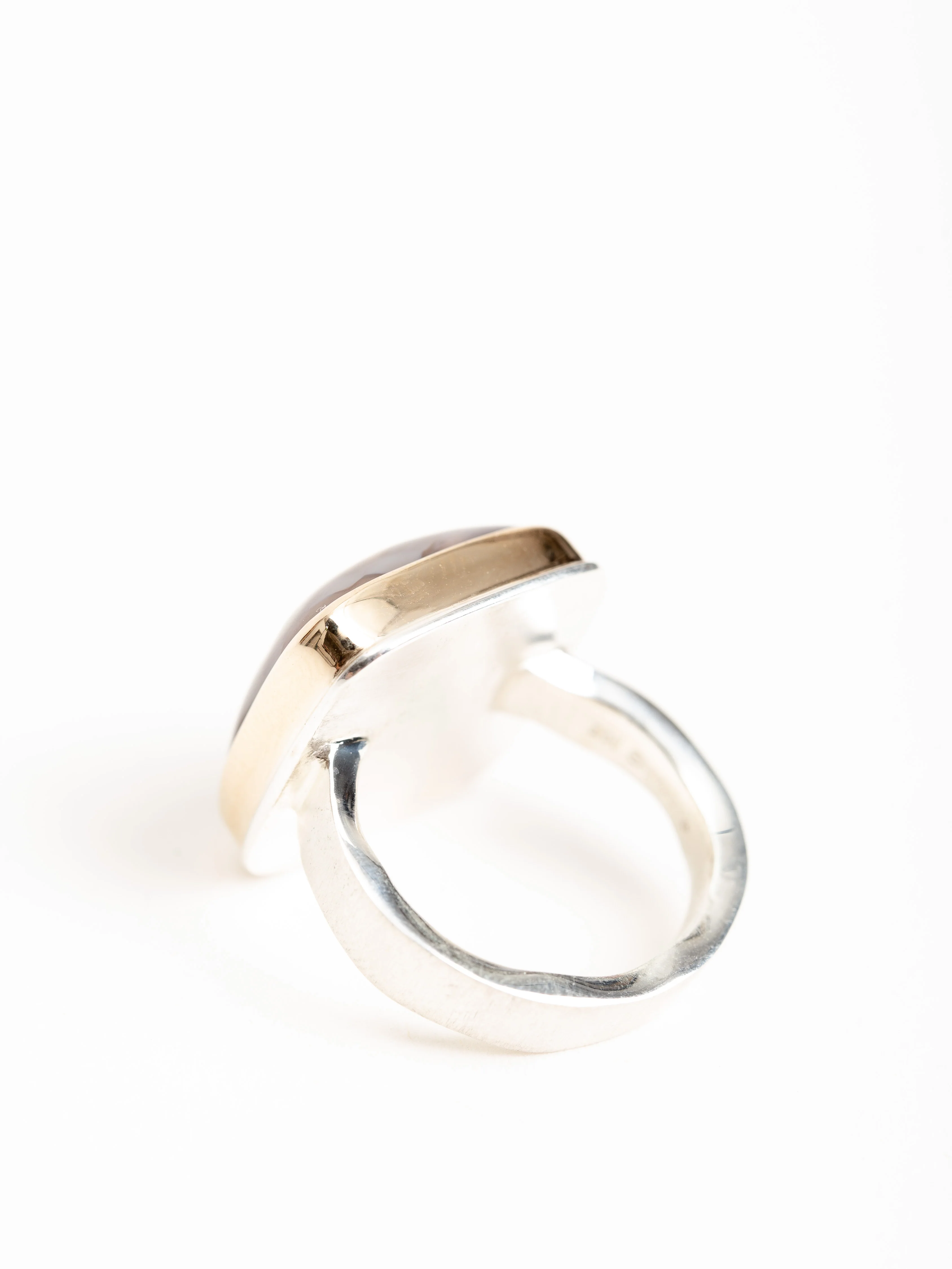 square dark drusy & diamond ring - Image 4