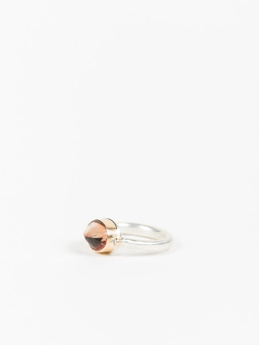 sunstone ring with diamonds - Image 4