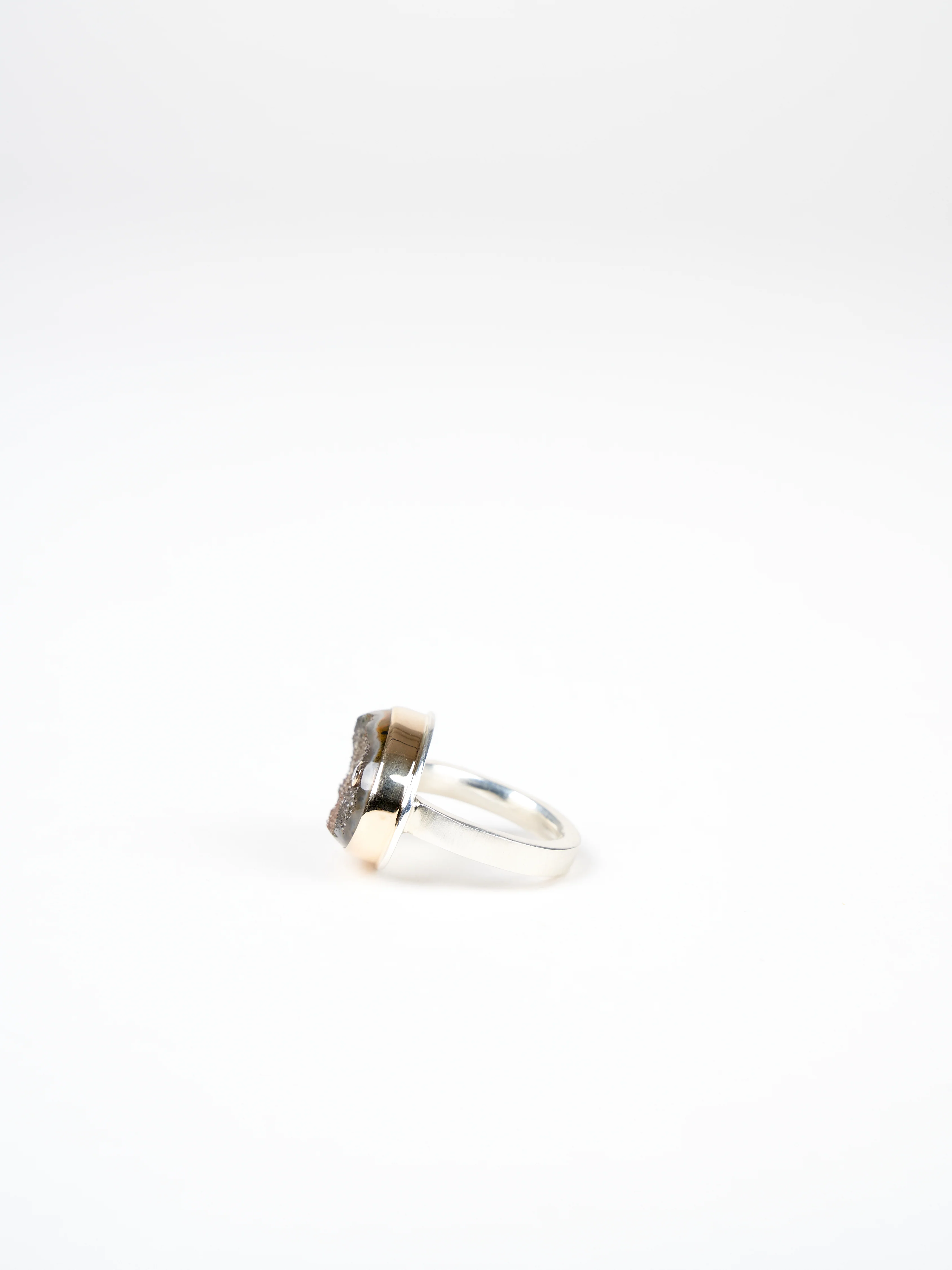 turkish green drusy and diamond ring - Image 3