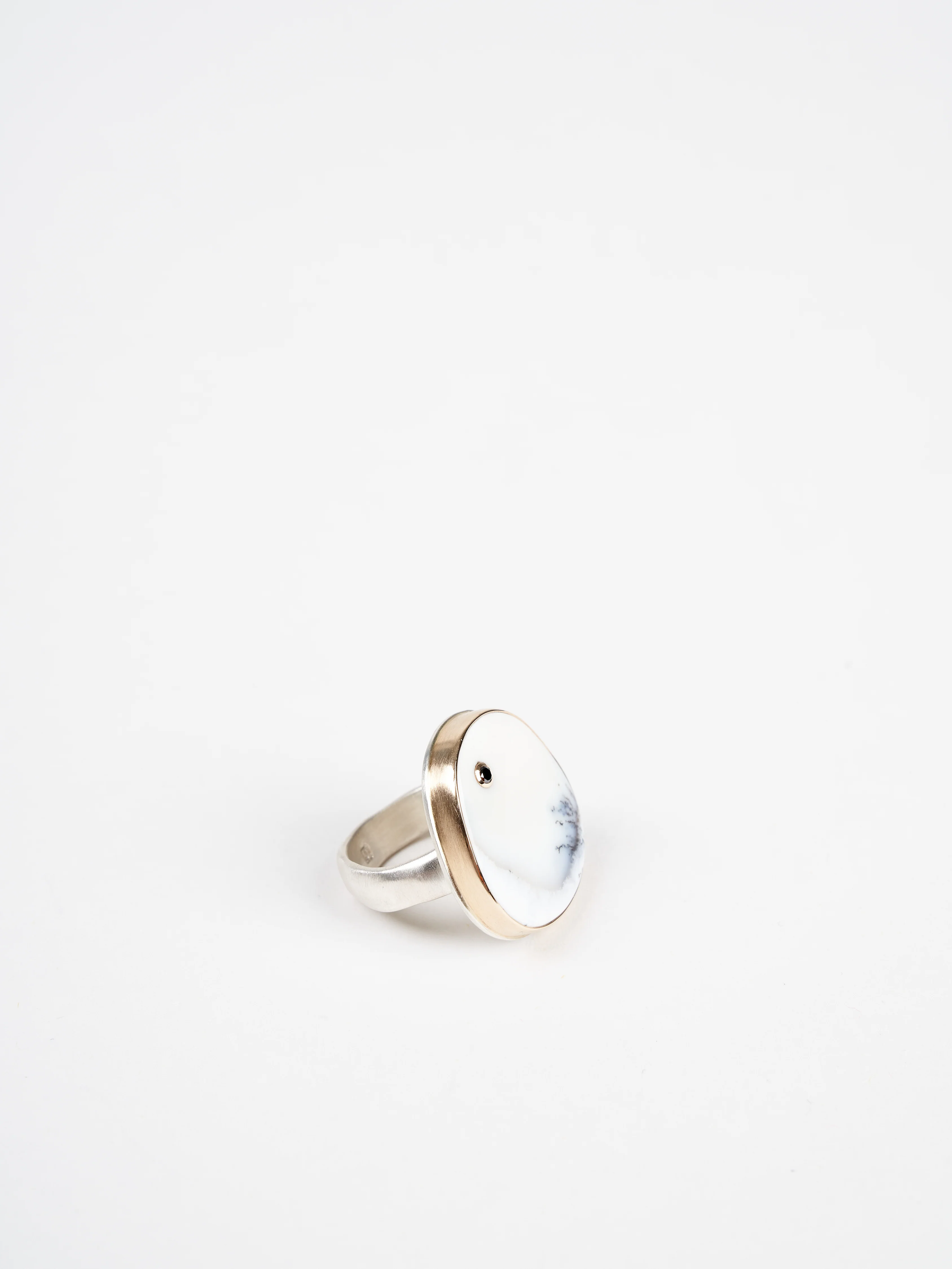 dendritric opal & black diamond ring - Image 2