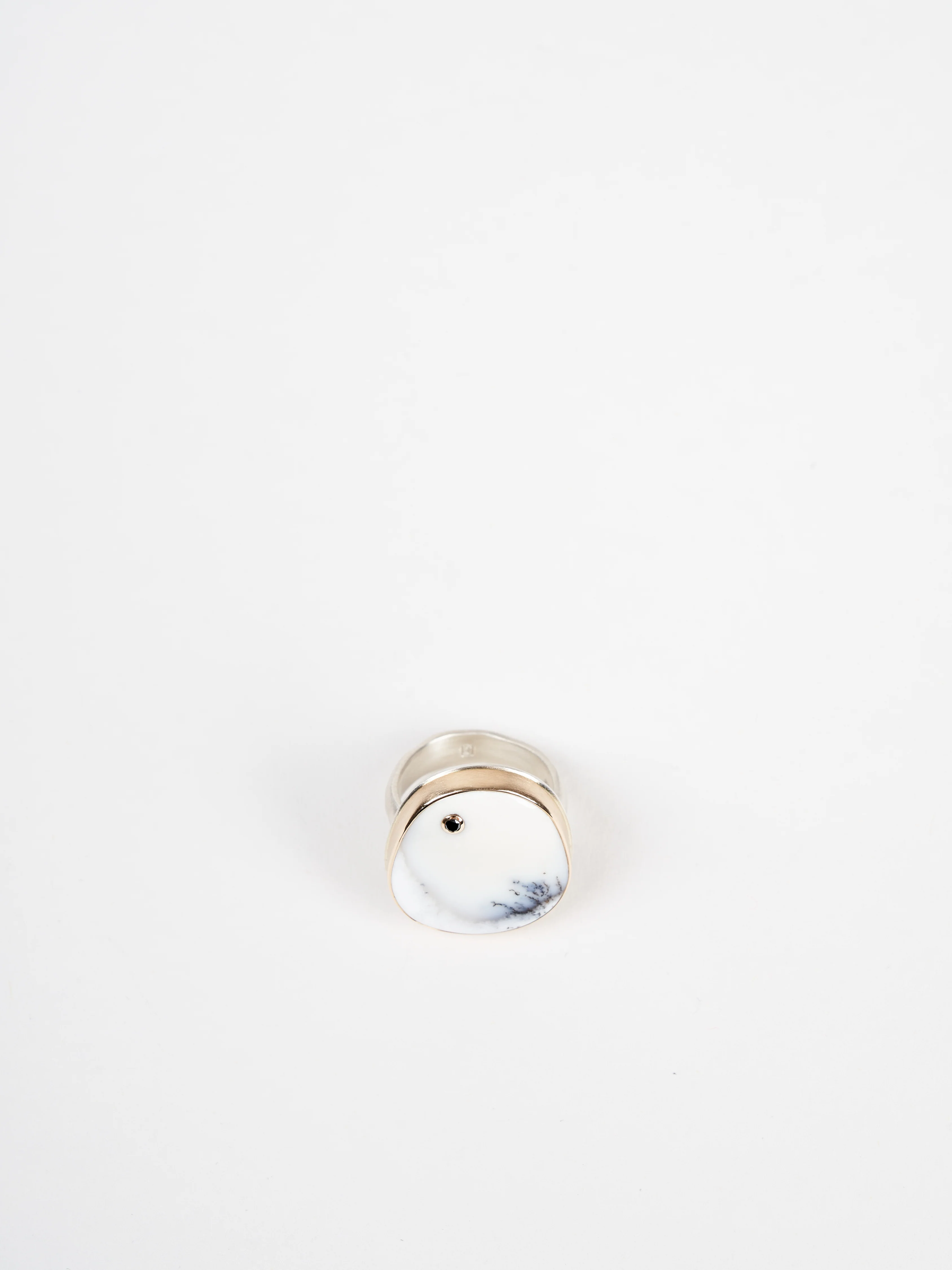 dendritric opal & black diamond ring - Image 4