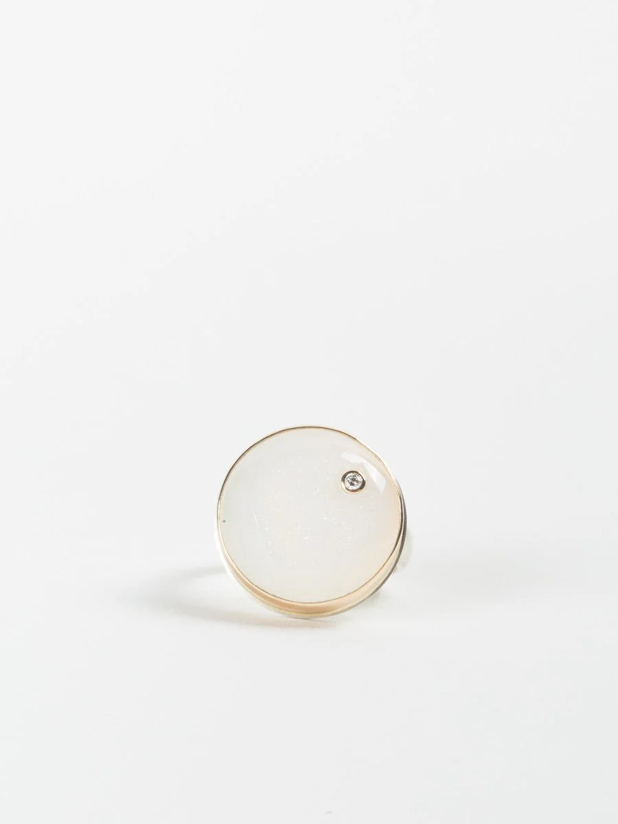 white druzy ring - Image 2