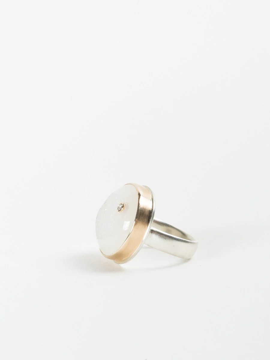 white druzy ring - Image 3
