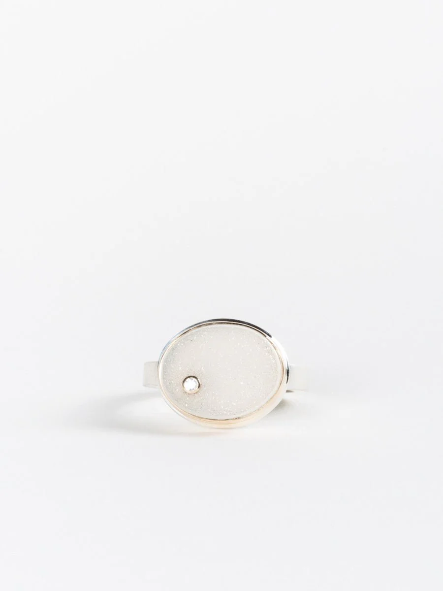 white druzy ring - Image 2