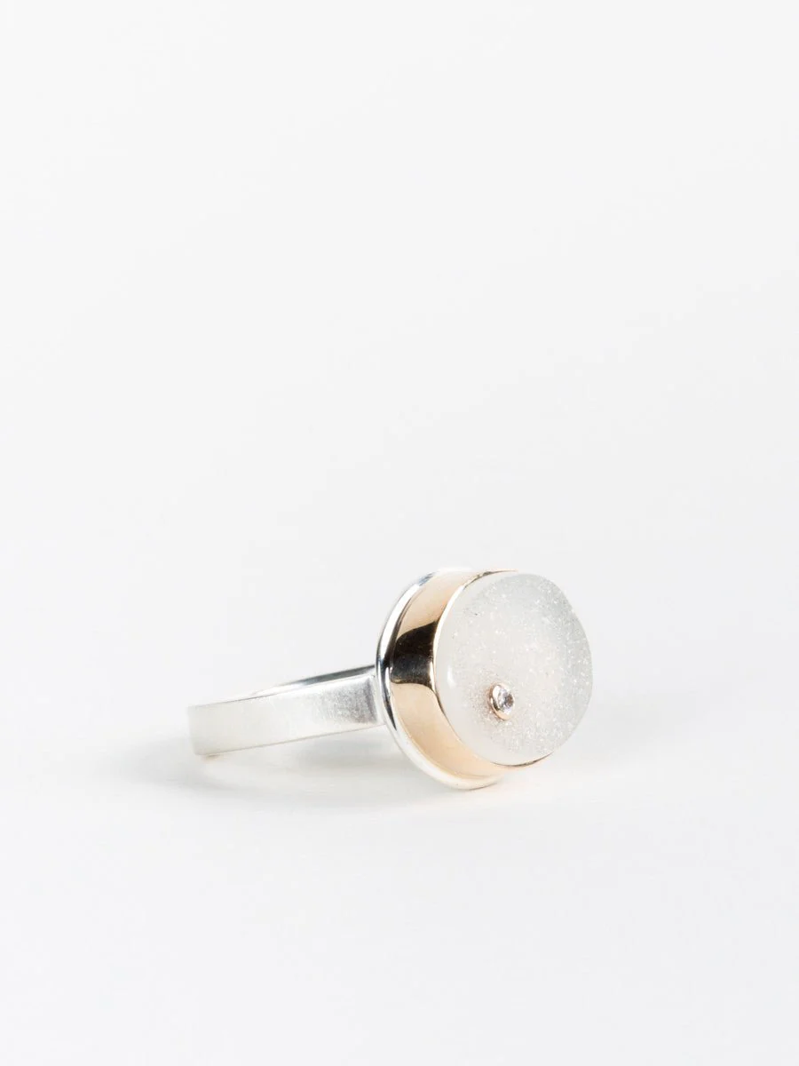 white druzy ring - Image 3