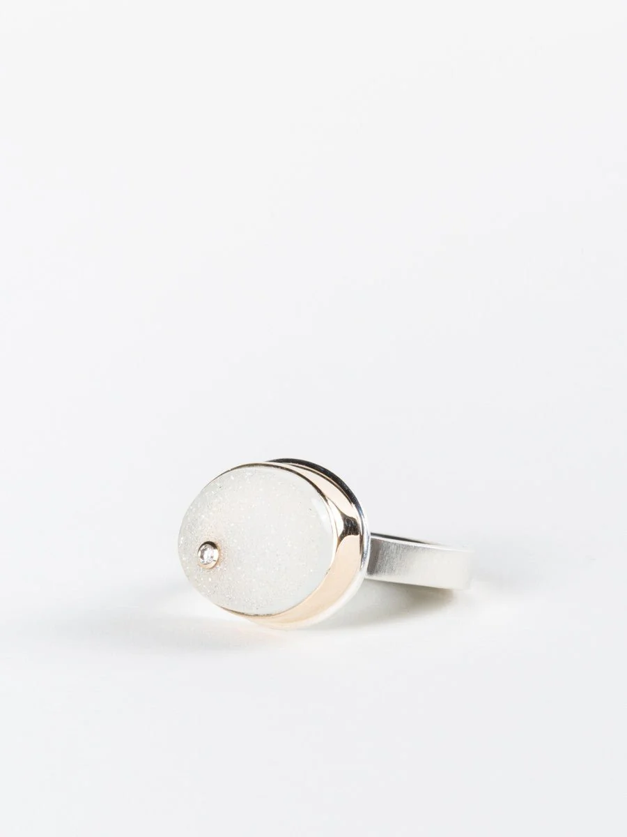 white druzy ring - Image 4