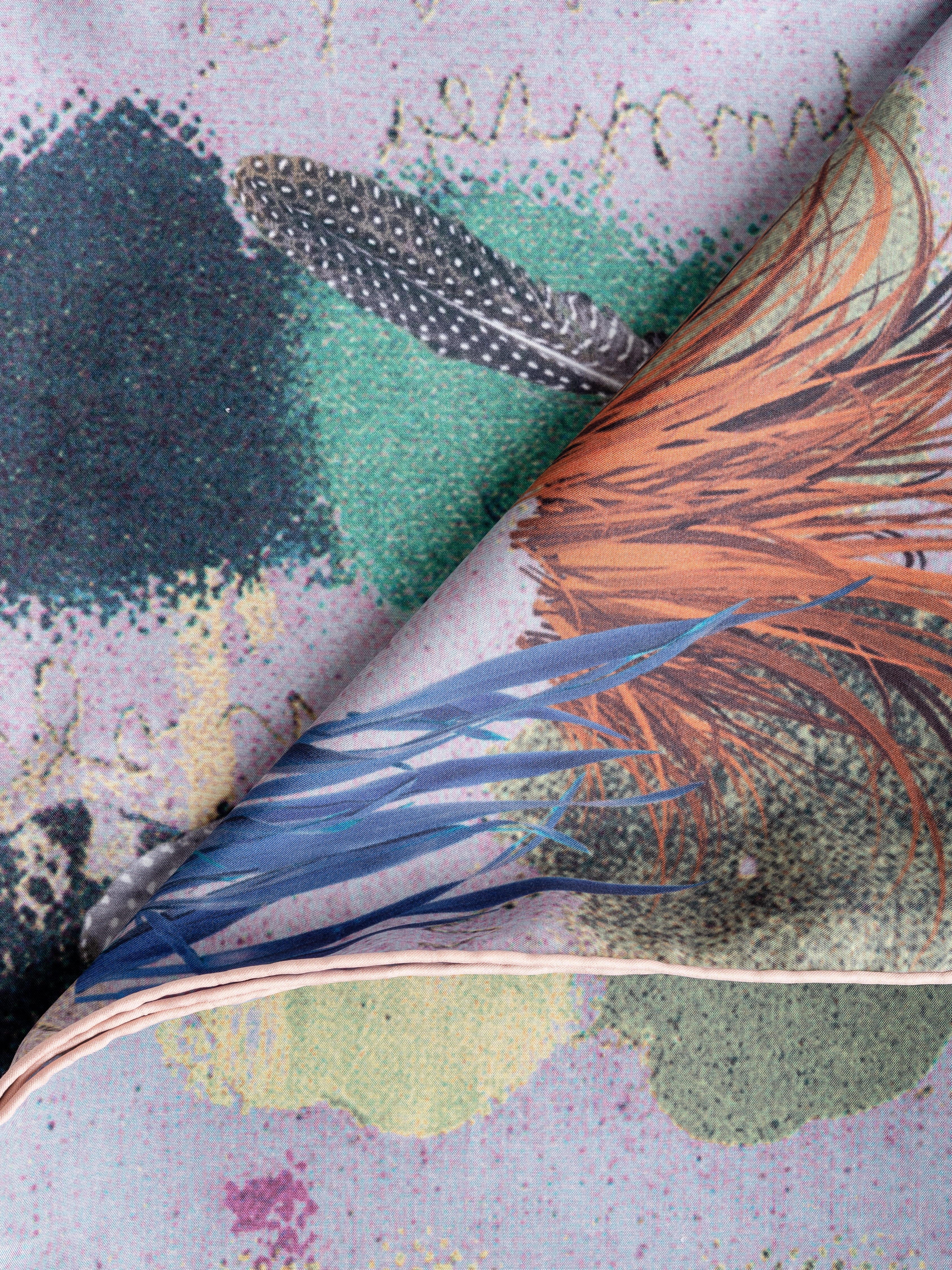 sketch square scarf - blue - Image 3