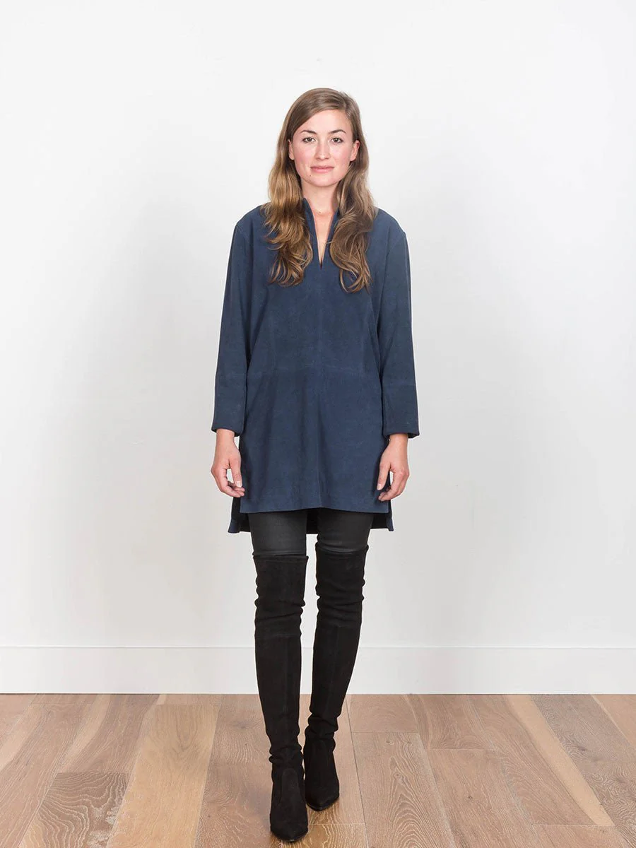suede kaftan tunic