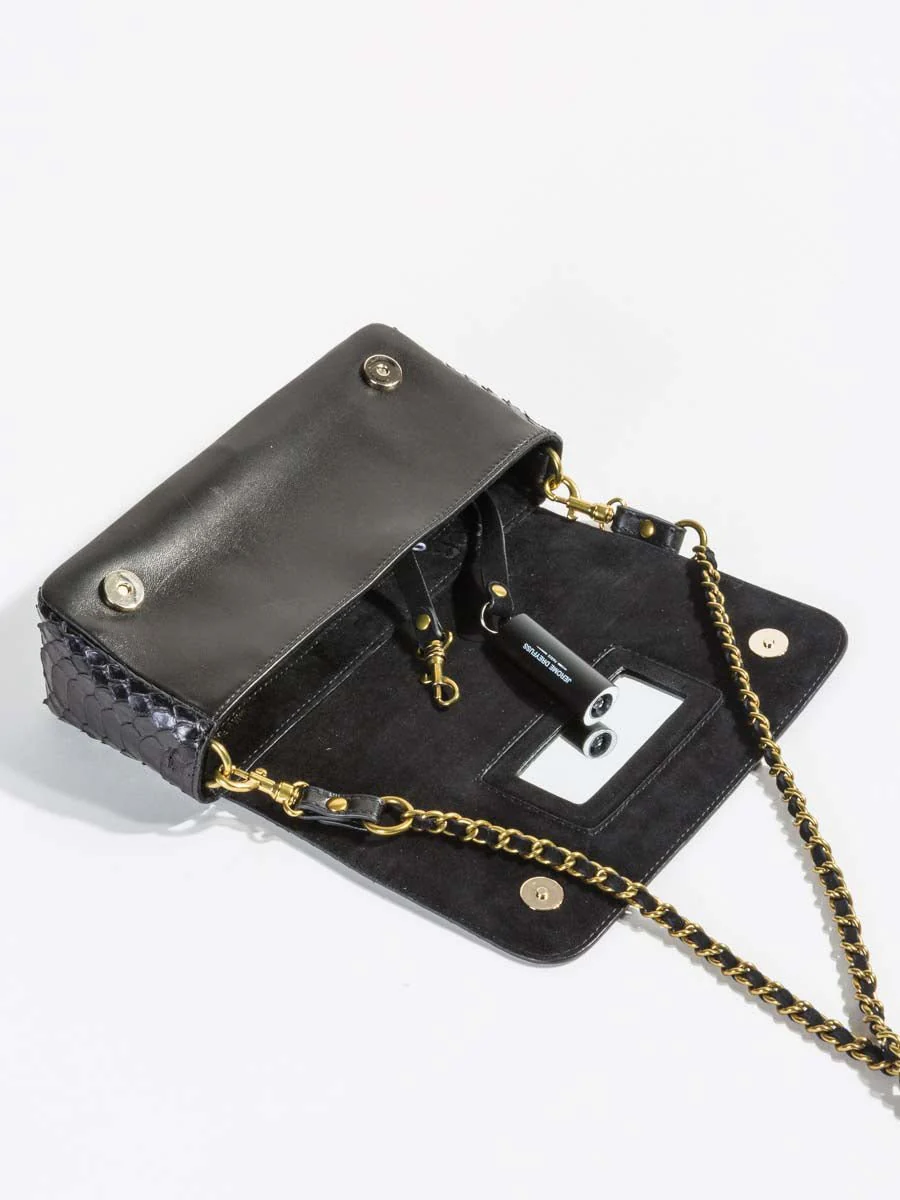 bob crossbody - black python - Image 3