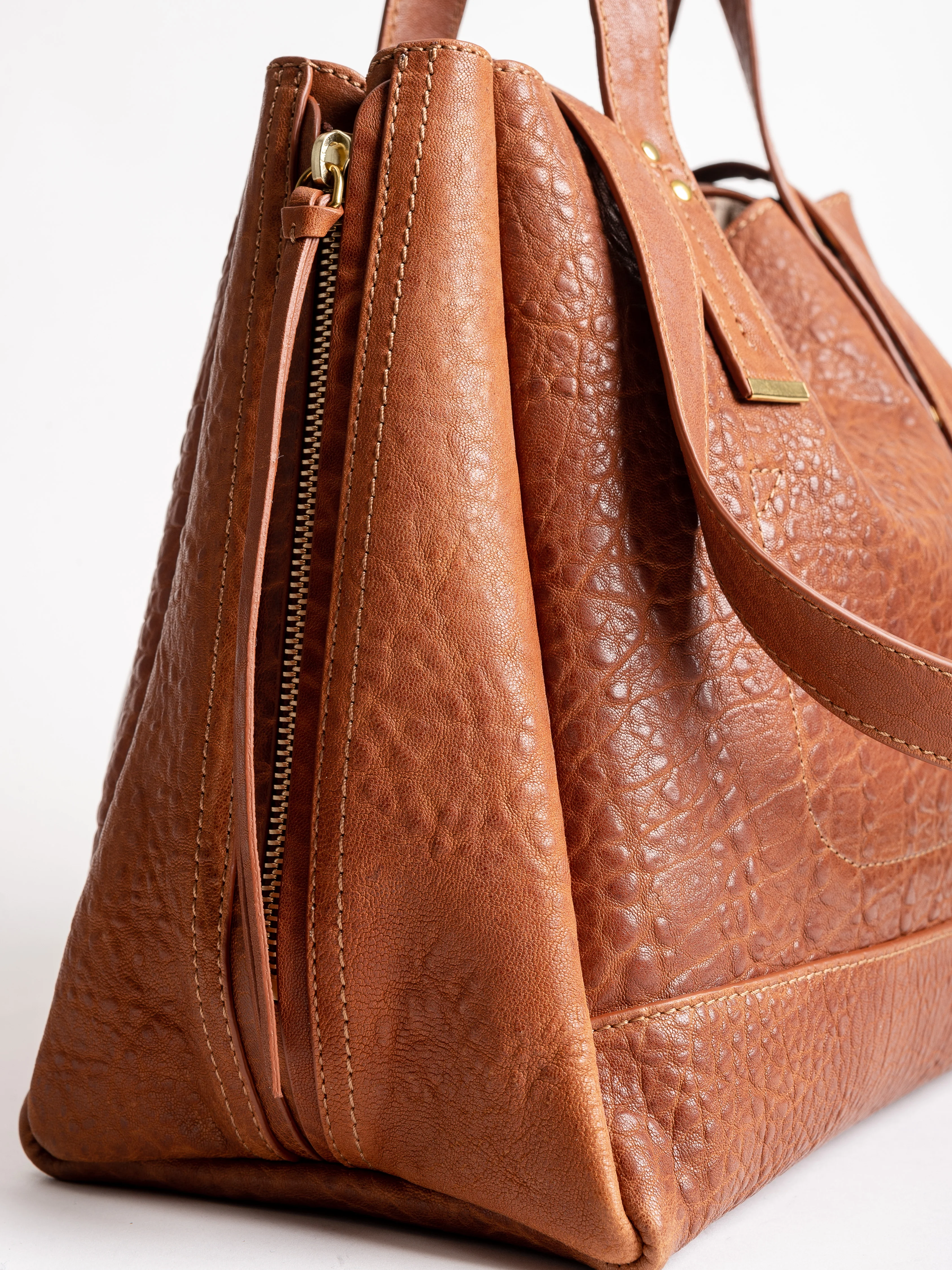 bubble lambskin tote - camel - Image 2