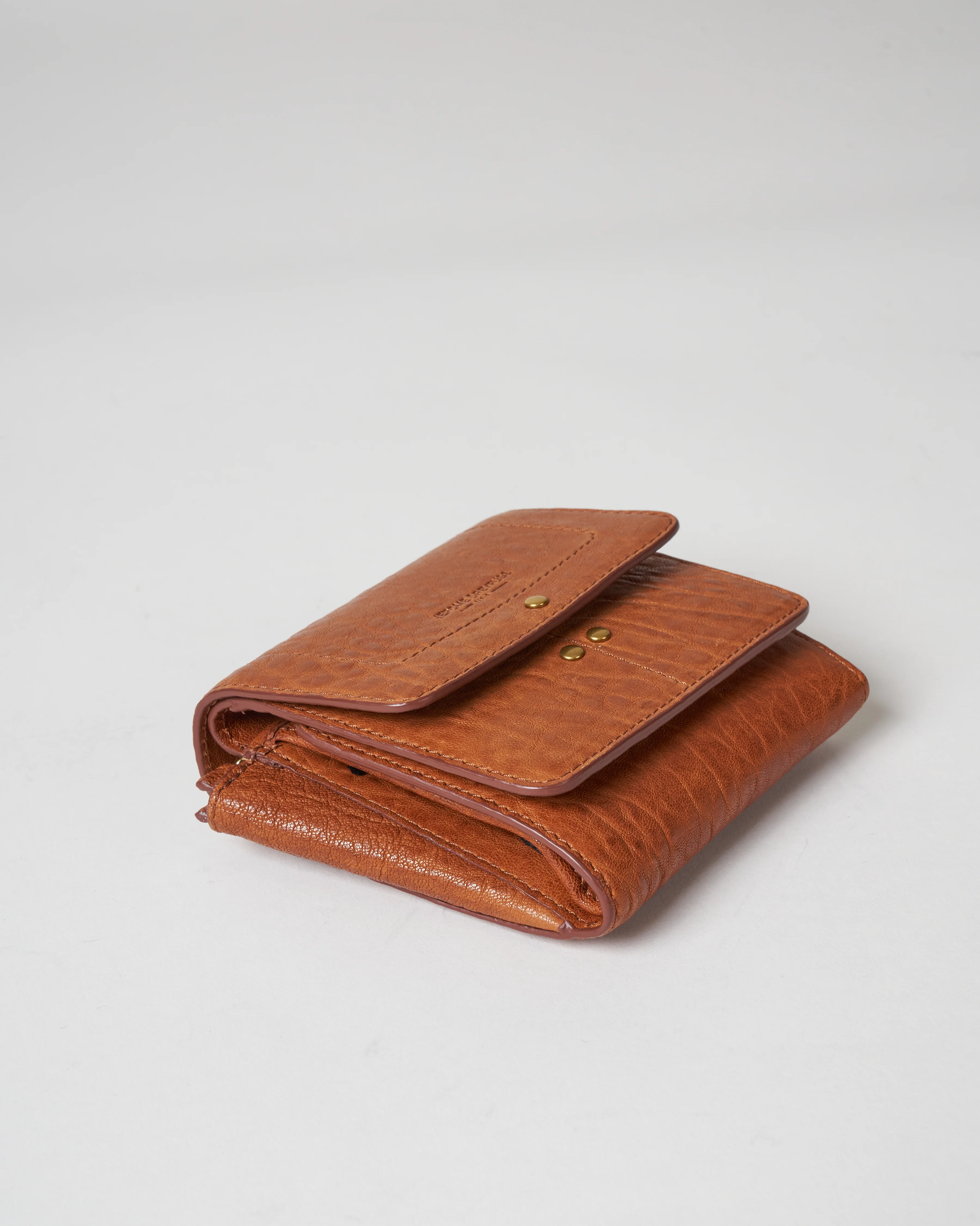 bubble lambskin wallet - camel - Image 3