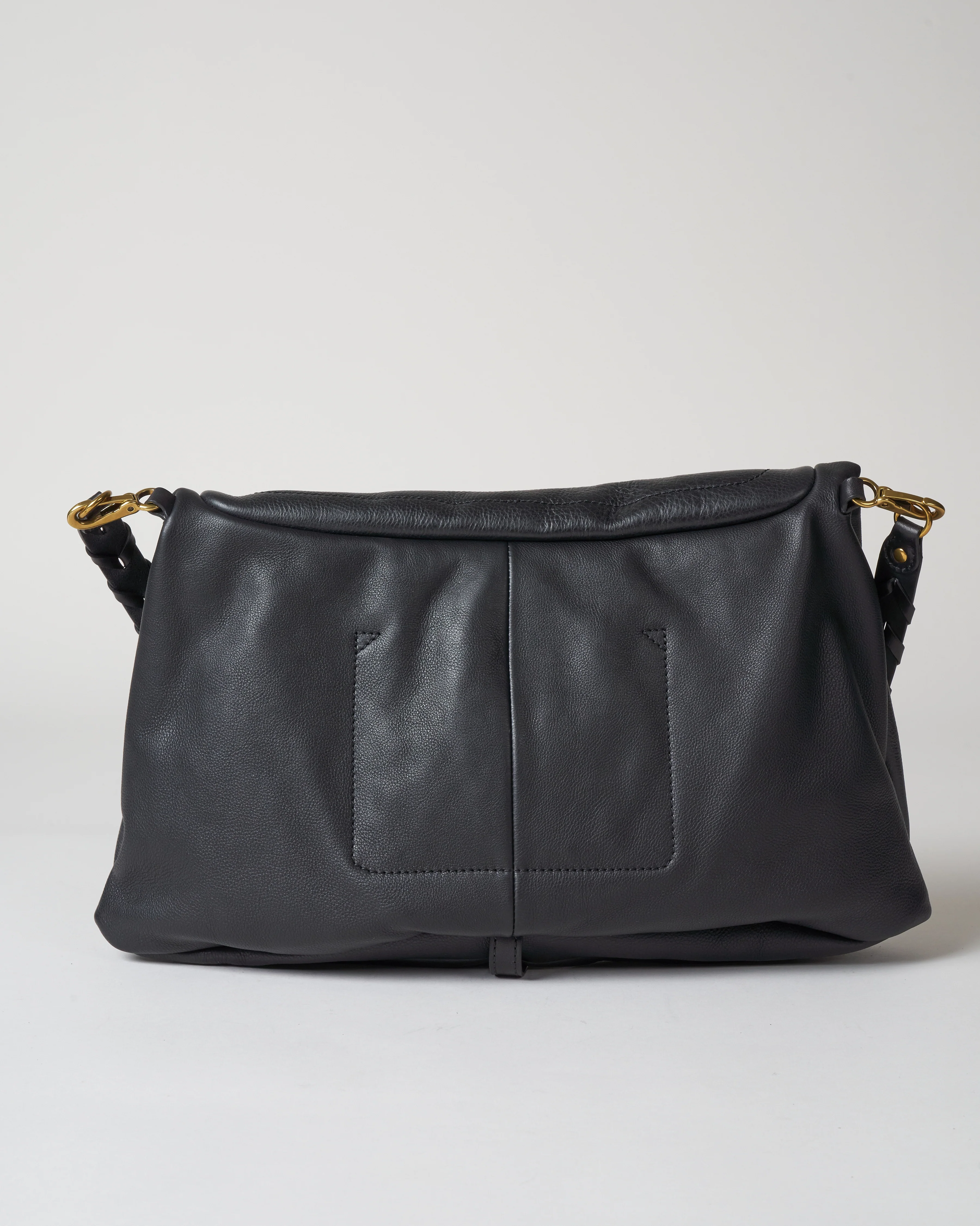 calfskin shoulder bag - noir/brass - Image 4