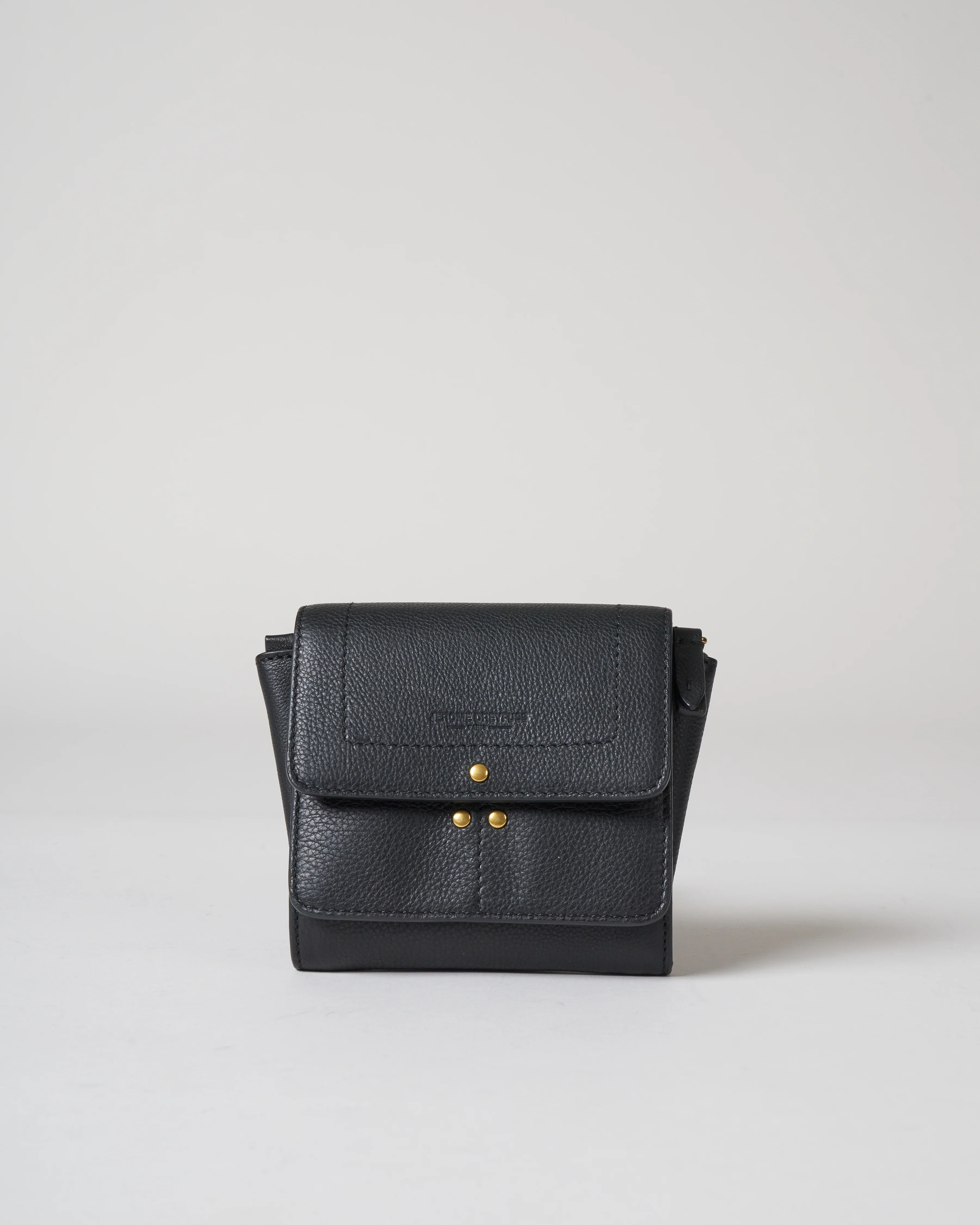 calfskin wallet - noir/brass