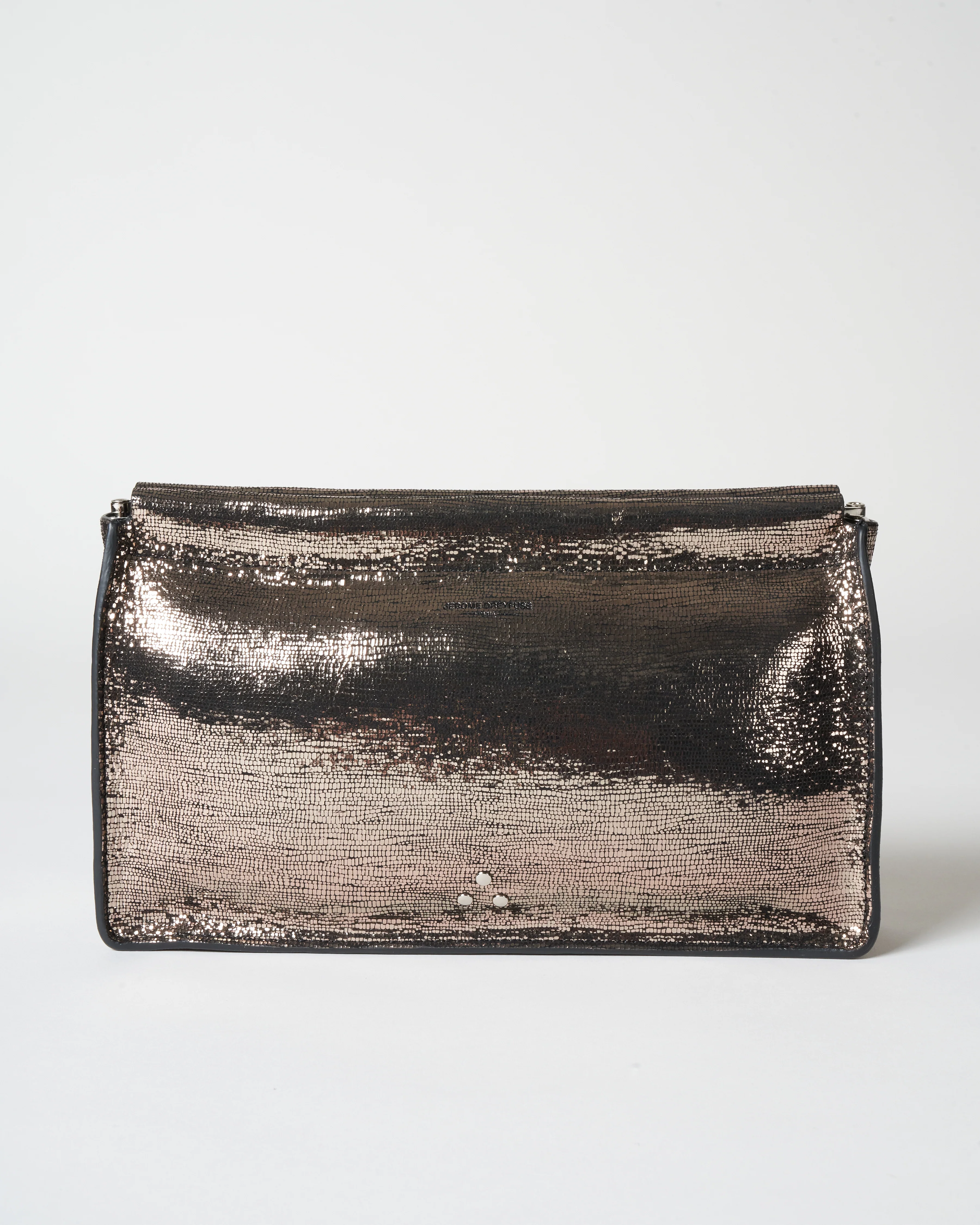 clic clac l clutch - lamé champagne