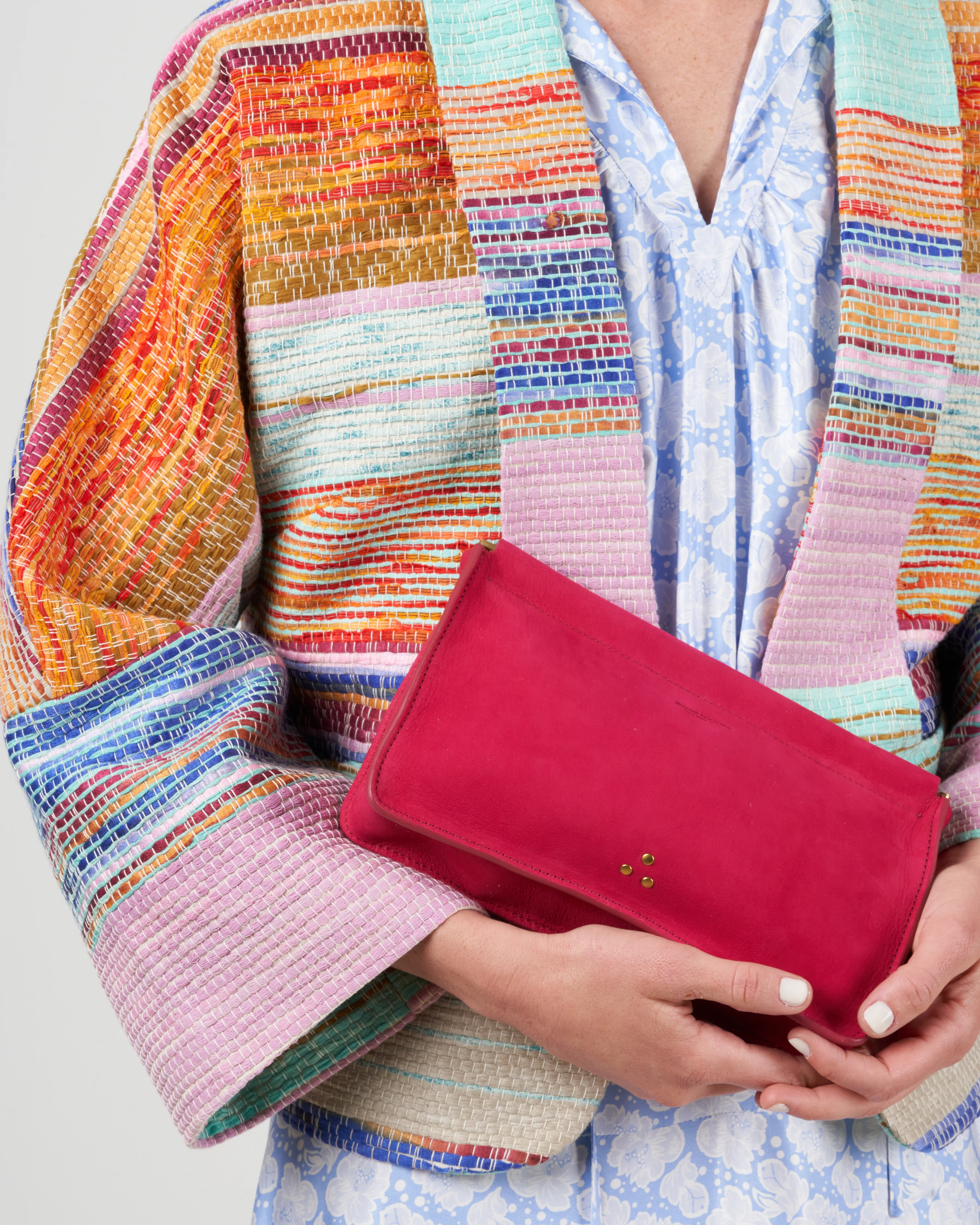clic clac clutch l - nubuck fuxia - Image 3