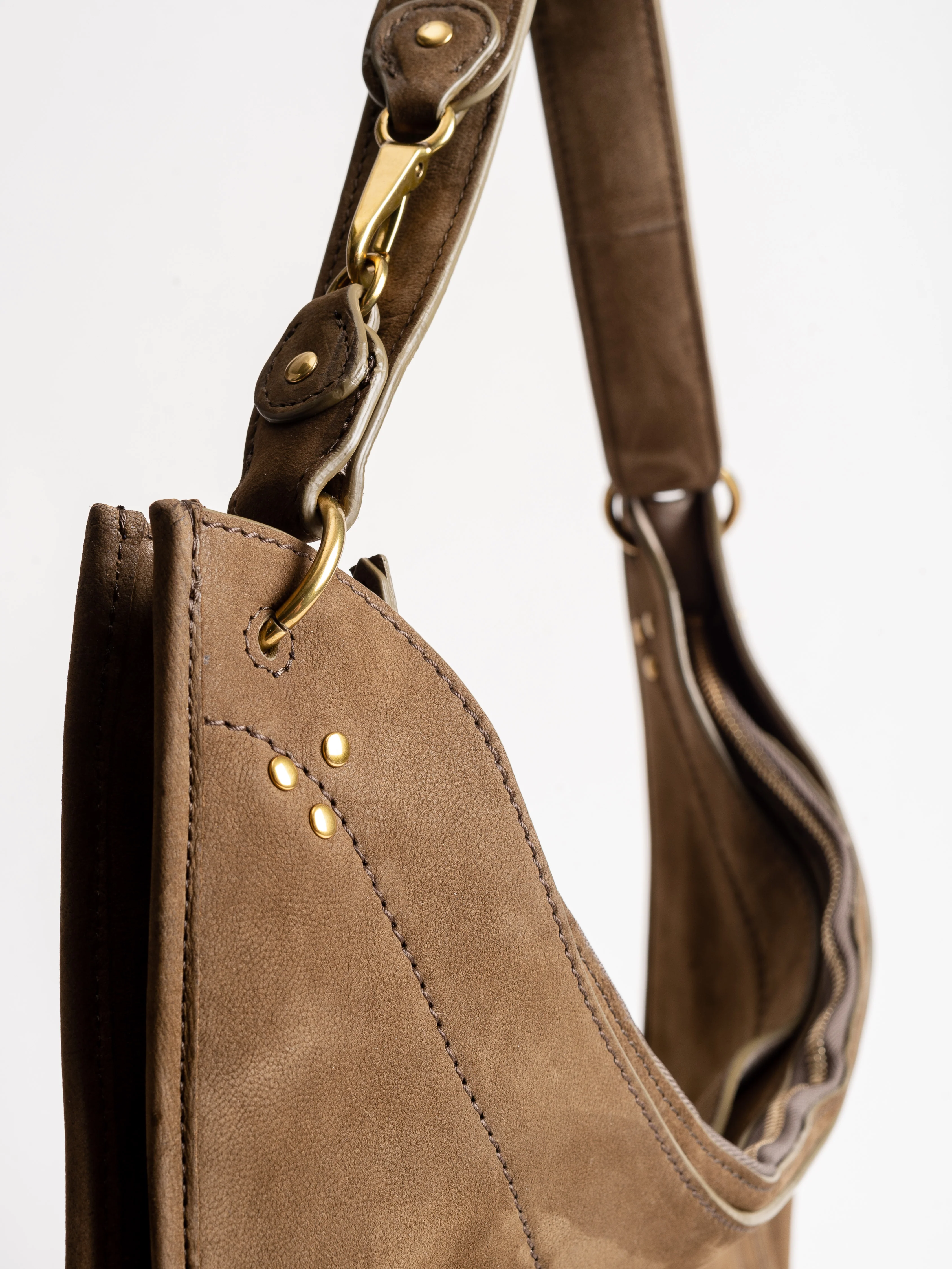 edgar goatskin nubuck hobo - kaki - Image 4