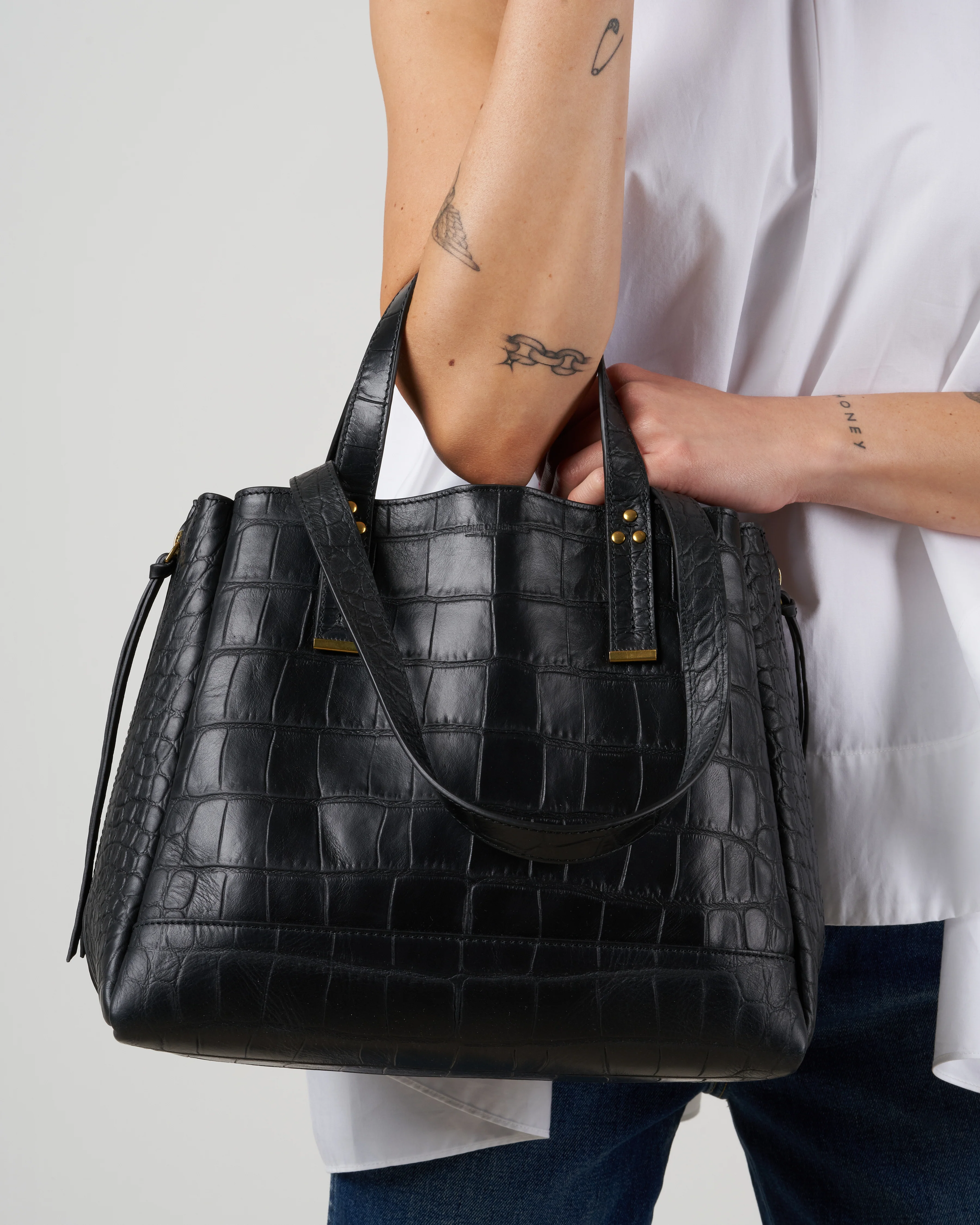 georges m bag - croco noir - Image 2