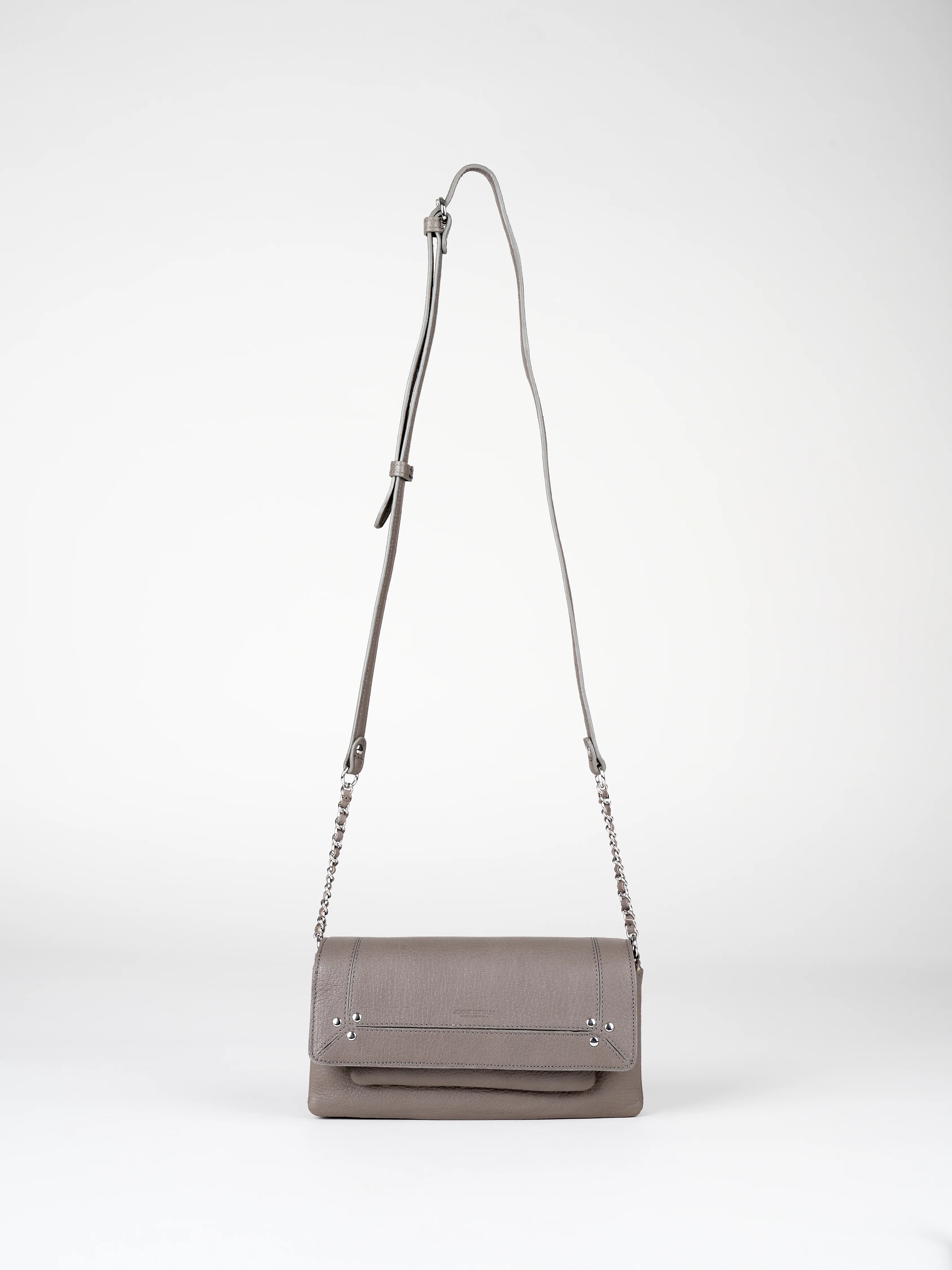 goatskin crossbody - gris