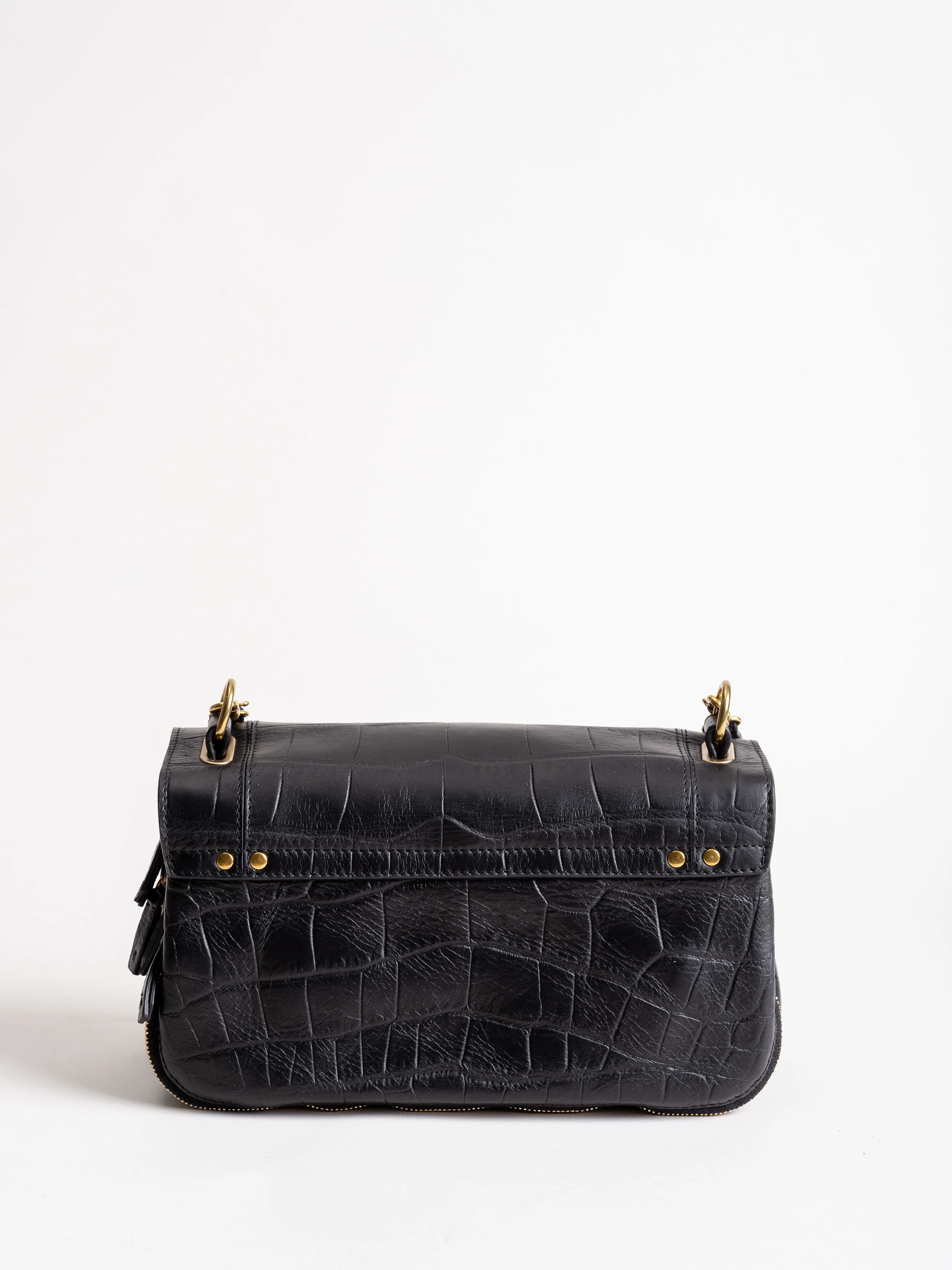 lambskin croco bag - noir - Image 2