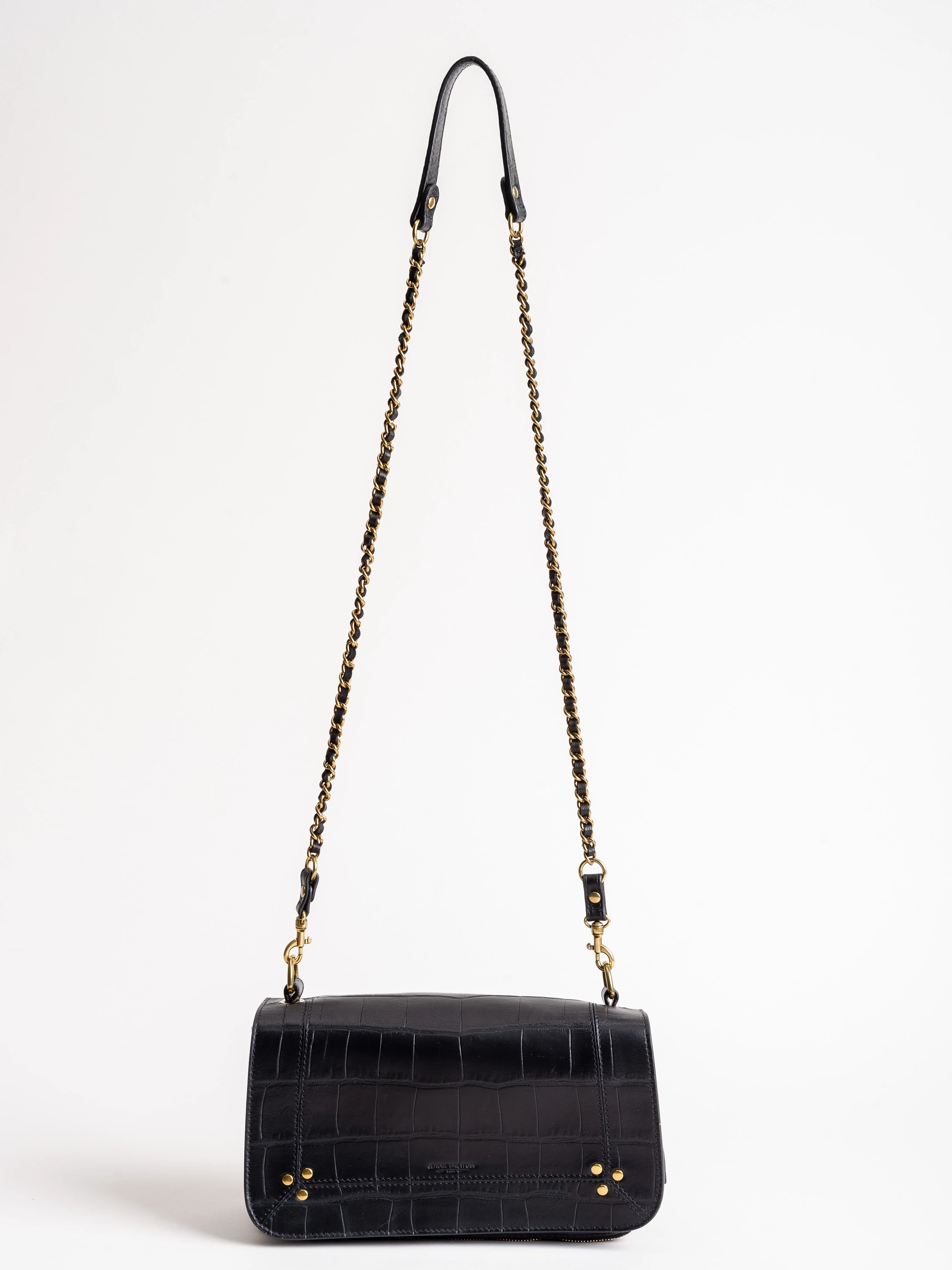 lambskin croco bag - noir - Image 4