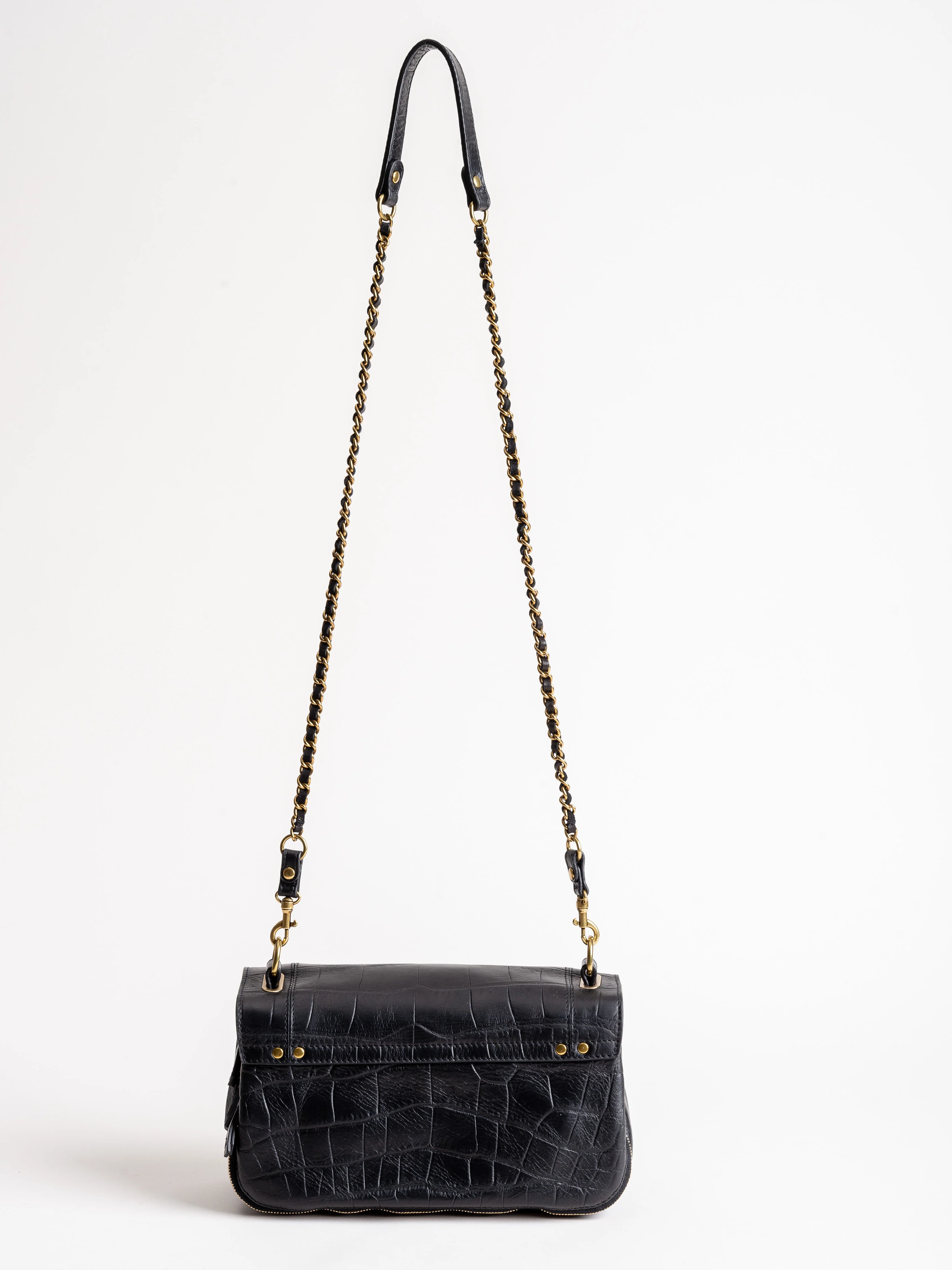 lambskin croco bag - noir - Image 5