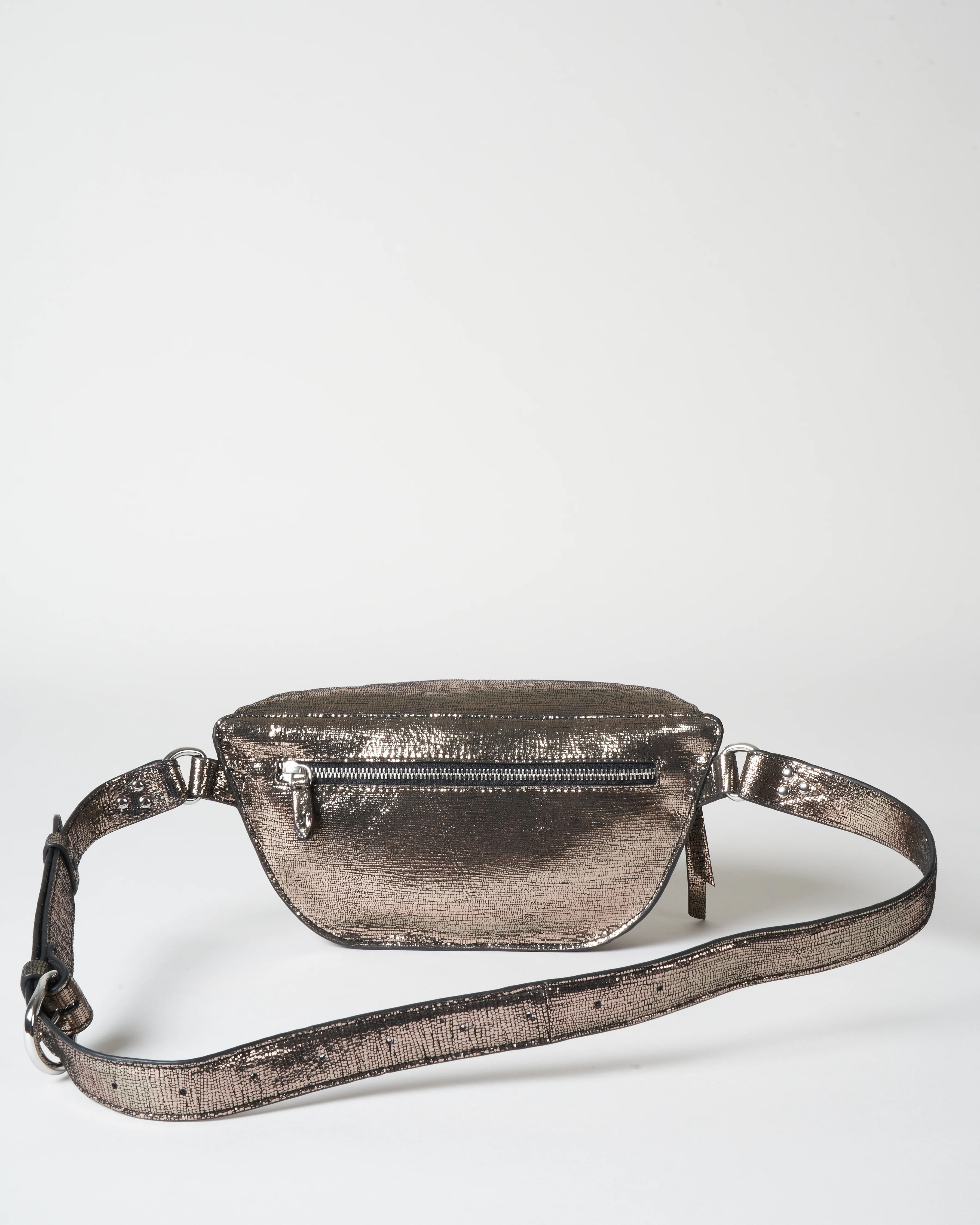 lino banane belt bag - lamé champagne - Image 4