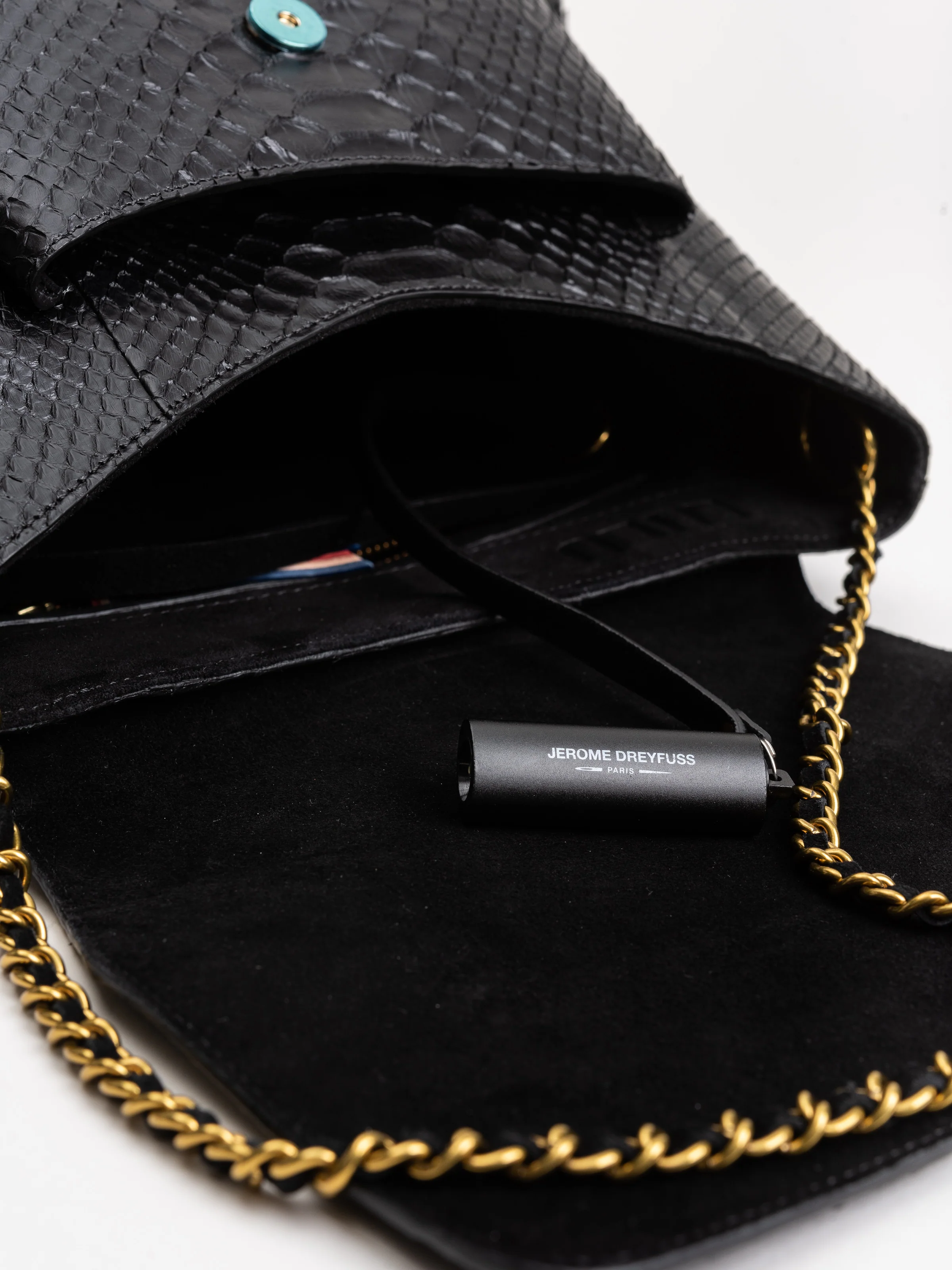 lulu m crossbody - black python - Image 4