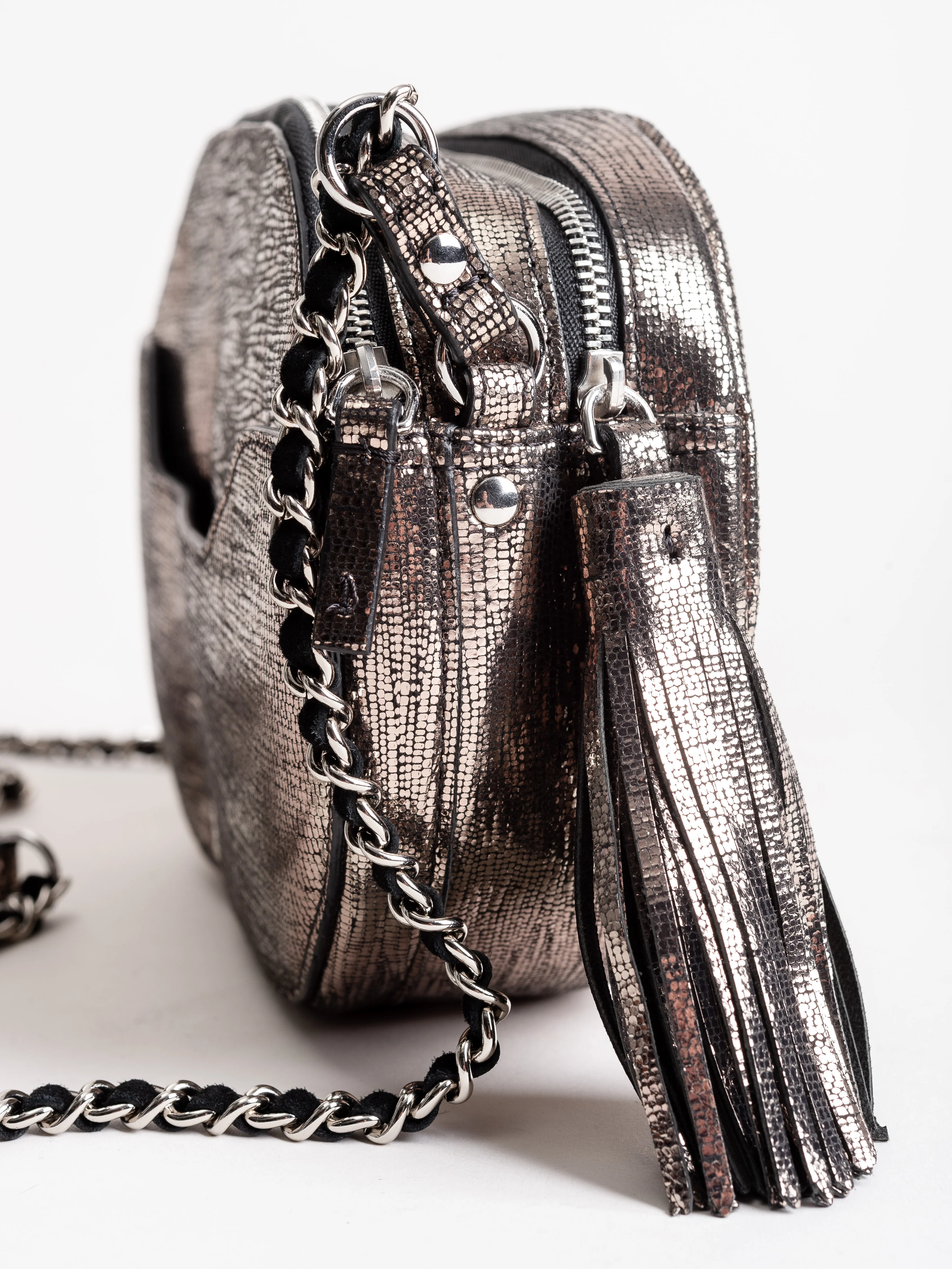 marc goatskin bag - lame champagne - Image 4